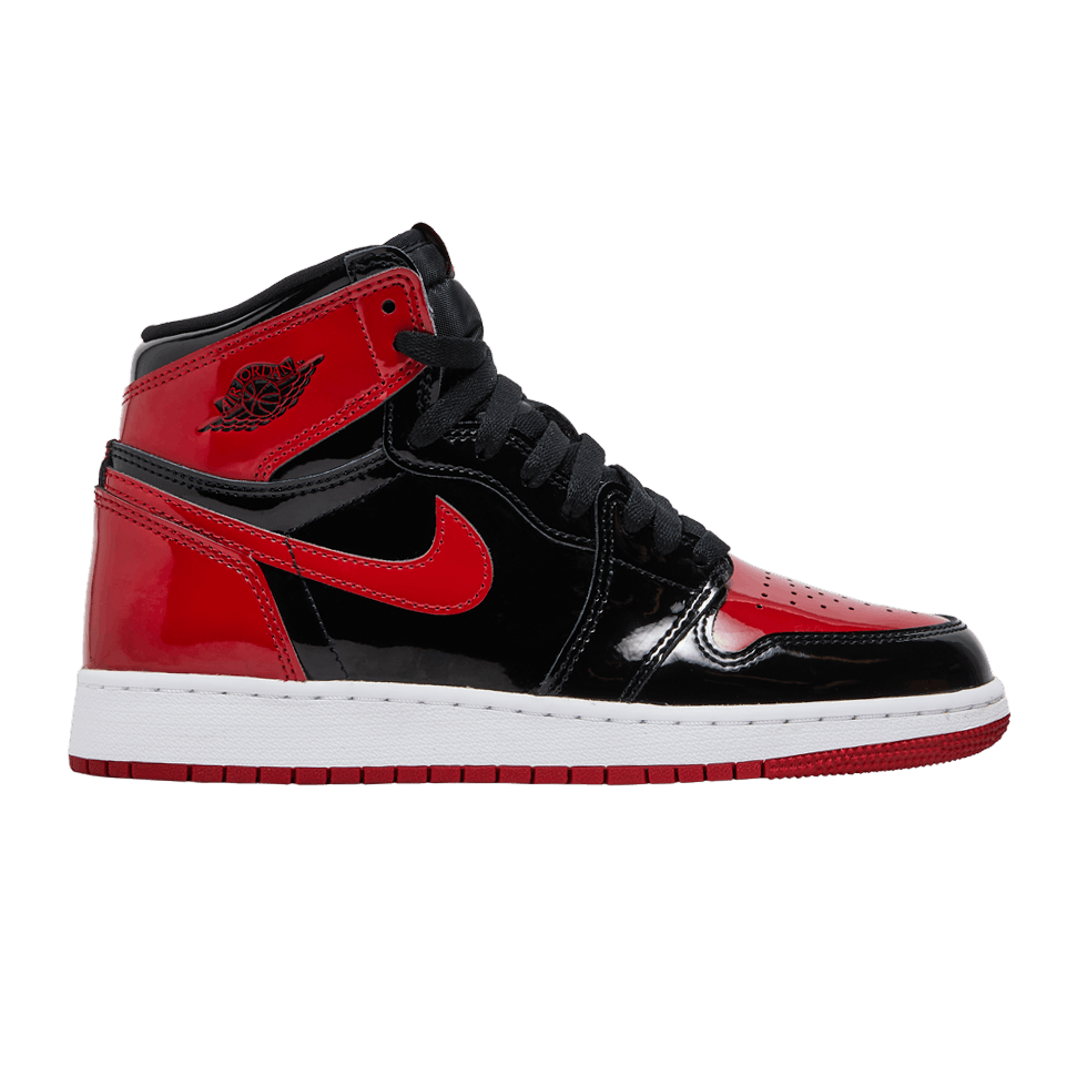 Pre-owned Air Jordan 1 Retro High Og Gs 'patent Bred' In Red