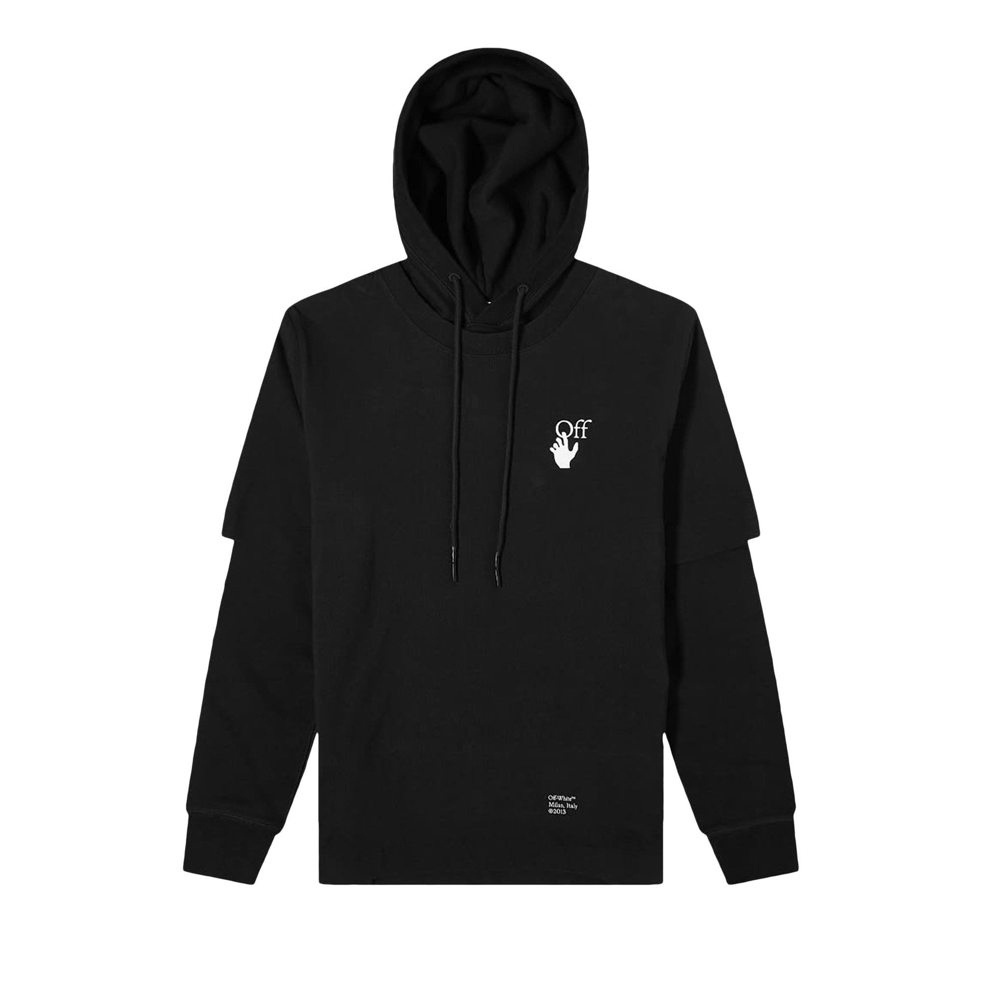 Off-White Caravaggio Arrow DBL Sleeve Hoodie 'Black'