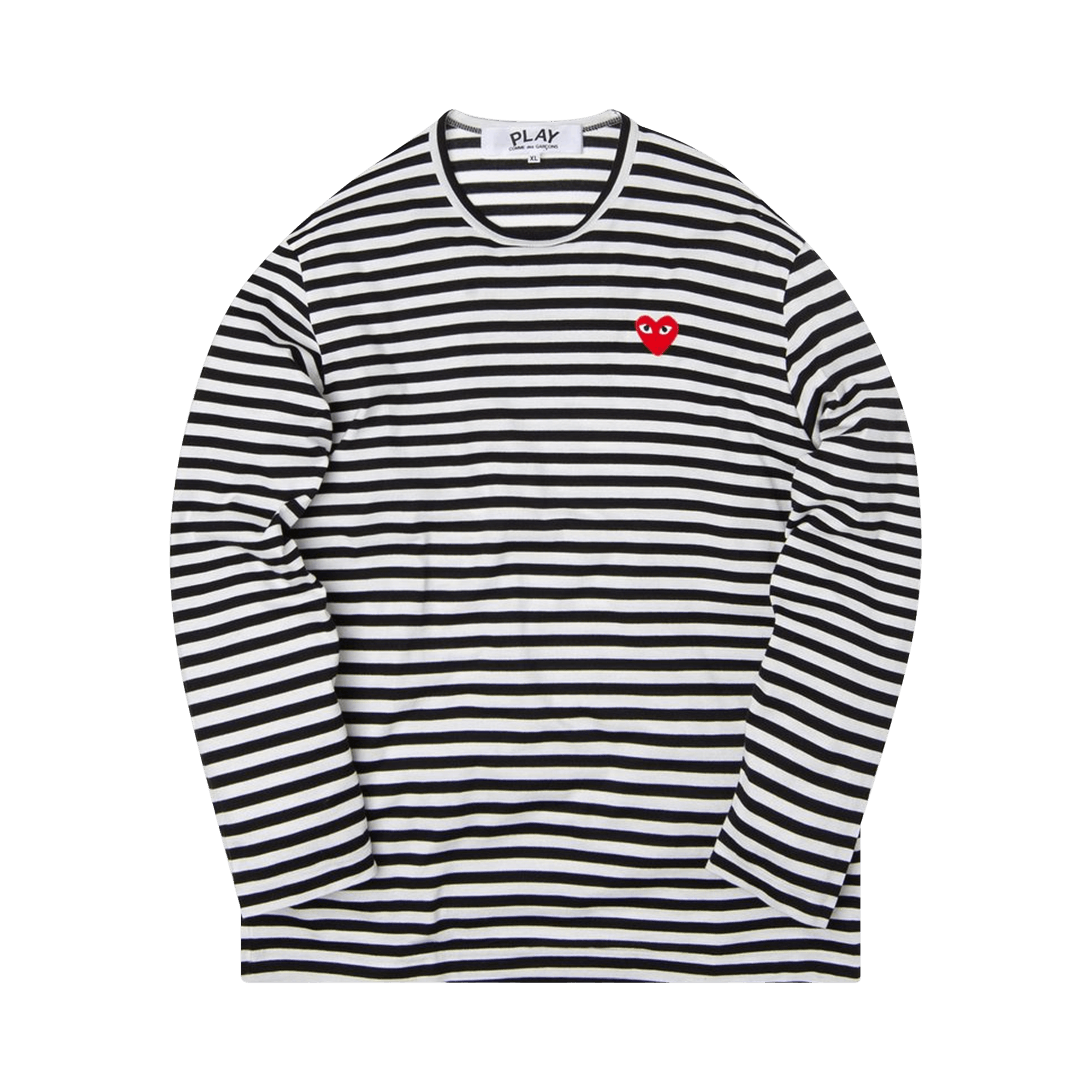 Comme des Garçons PLAY Heart Striped T-Shirt 'Black/White'