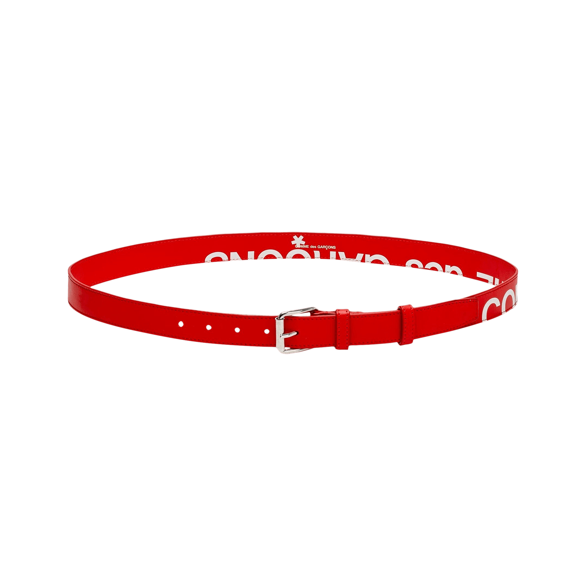 Pre-owned Comme Des Garçons Huge Logo Belt 'red'