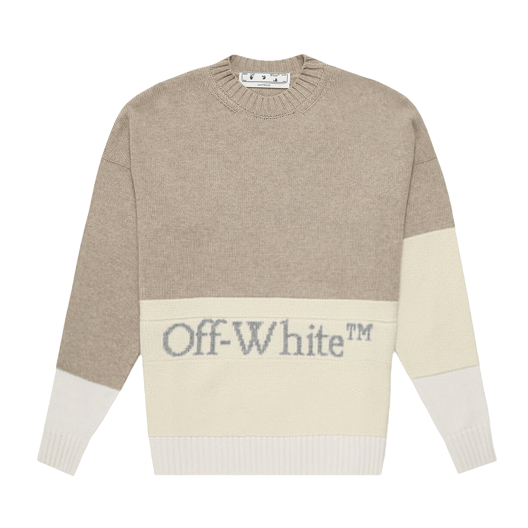 Off-White Blocked Knit Crewneck 'Tofu'