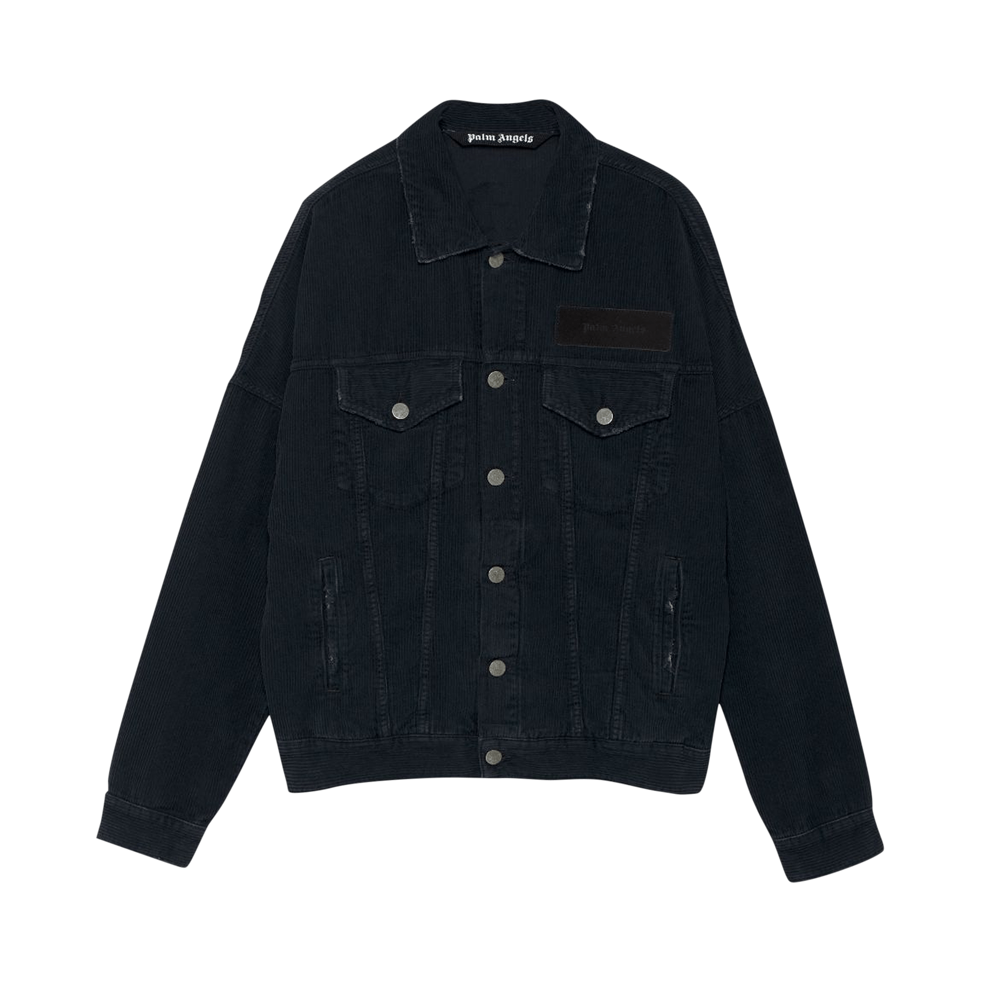 Palm Angels Corduroy Logo Denim Jacket 'Black'