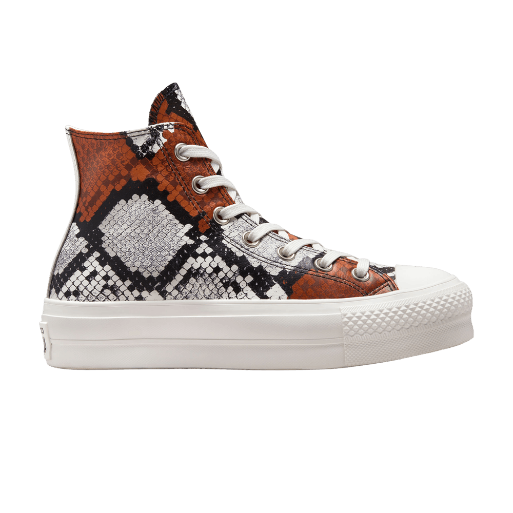 Pre-owned Converse Wmns Chuck Taylor All Star Platform 'authentic Glam - Orange Snakeskin'