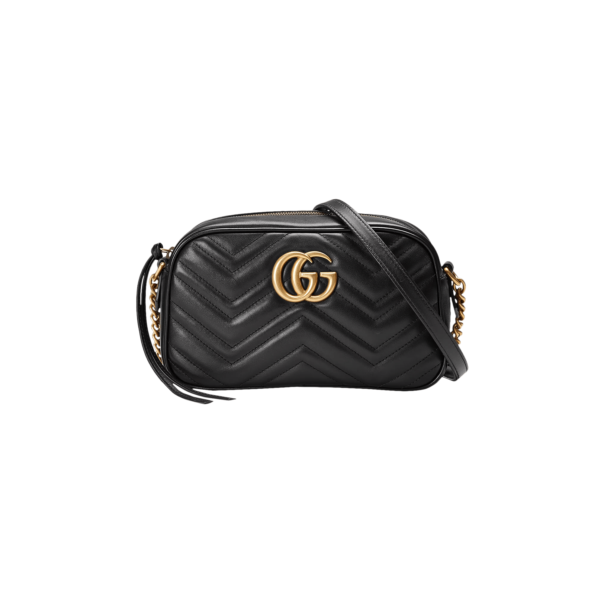 Pre-owned Gucci Gg Marmont Small Matelassé Shoulder Bag 'black'
