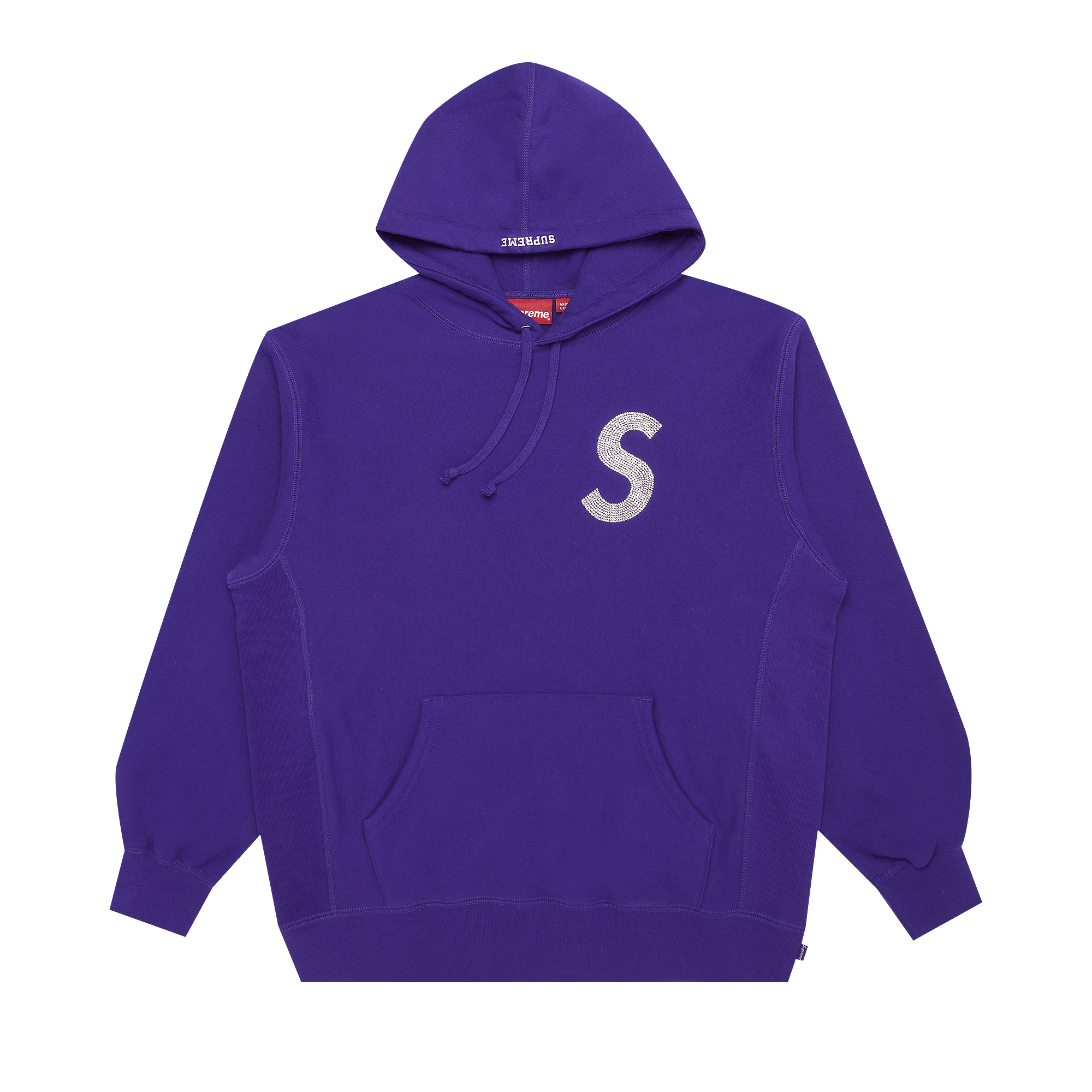 Supreme x Swarovski S Logo Hooded Sweatshirt 'Purple'