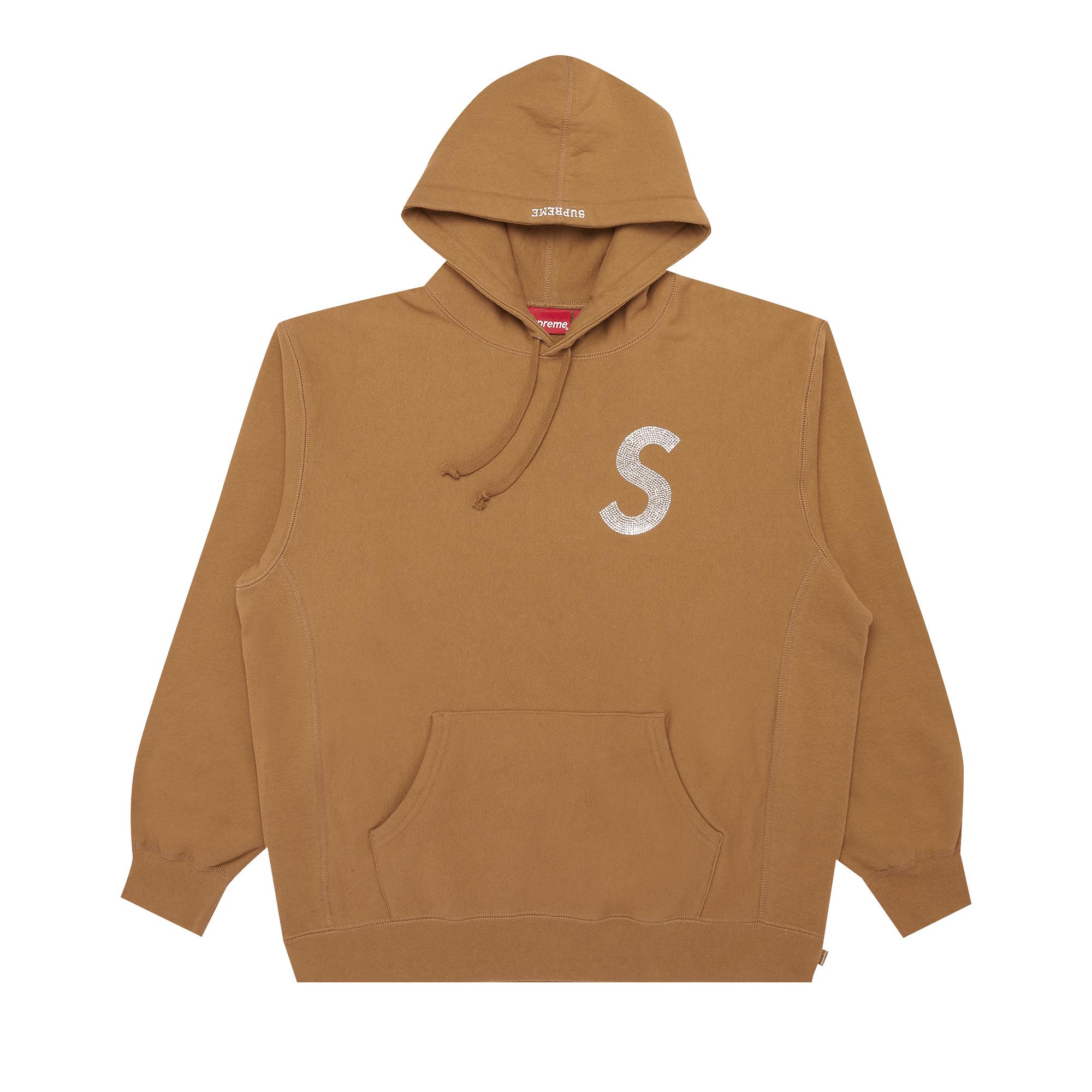 Supreme x Swarovski S Logo Hooded Sweatshirt 'Brown'