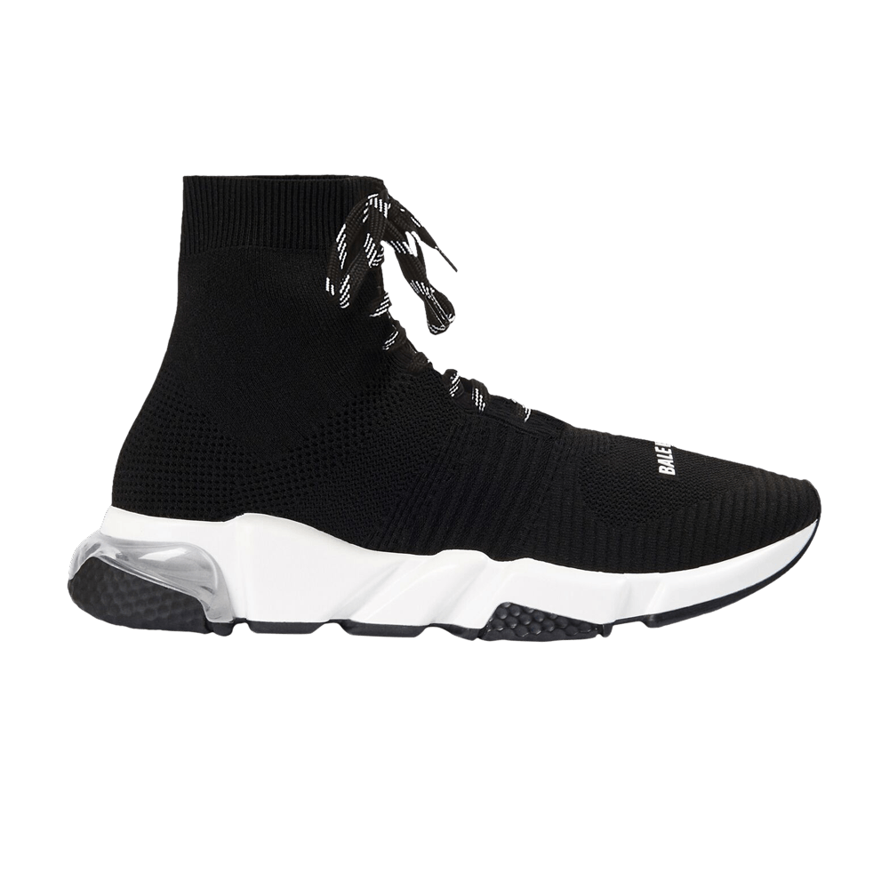 Balenciaga Speed Lace-Up Clear Sole 'Black White'