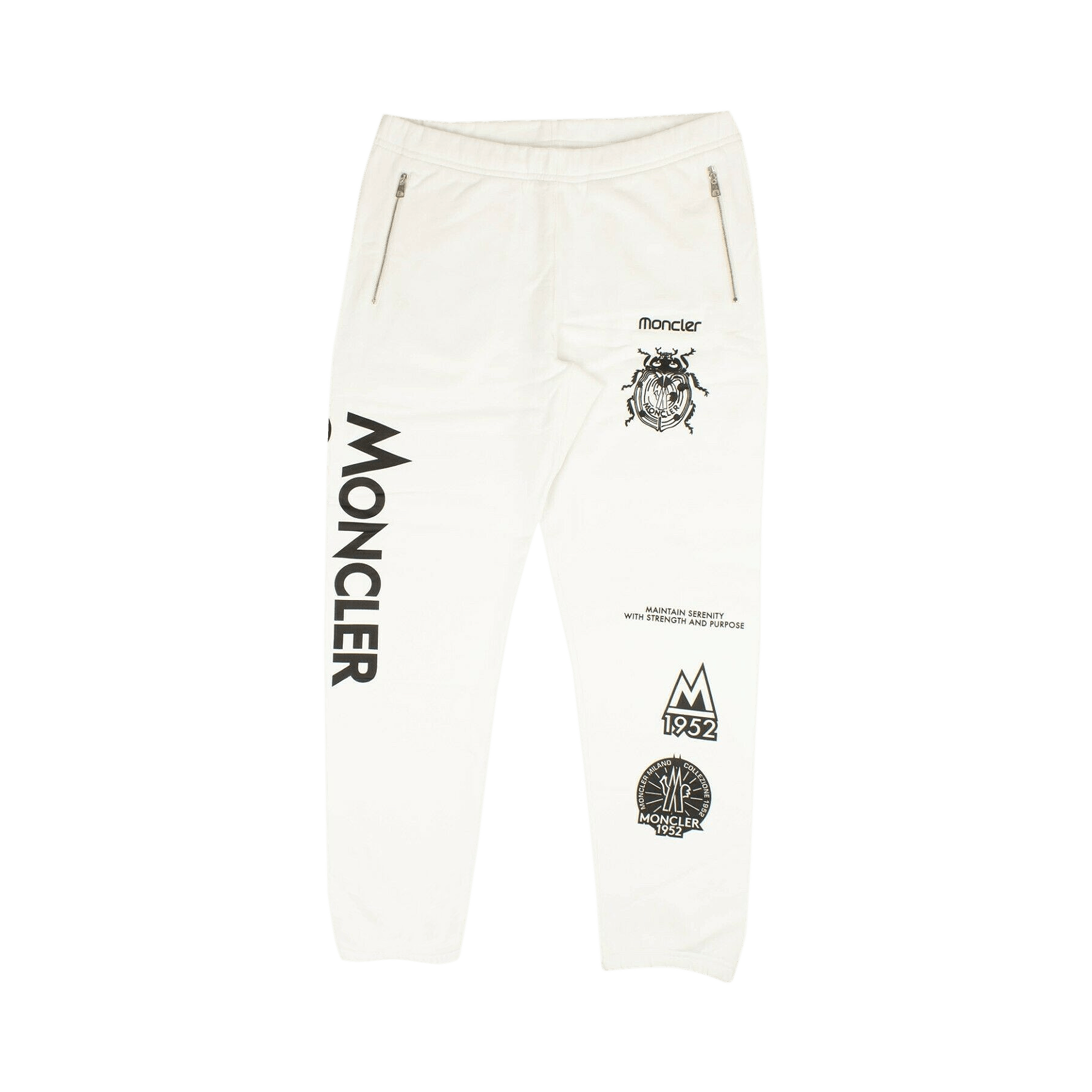 Moncler Logo Sweatpants 'White/Black'