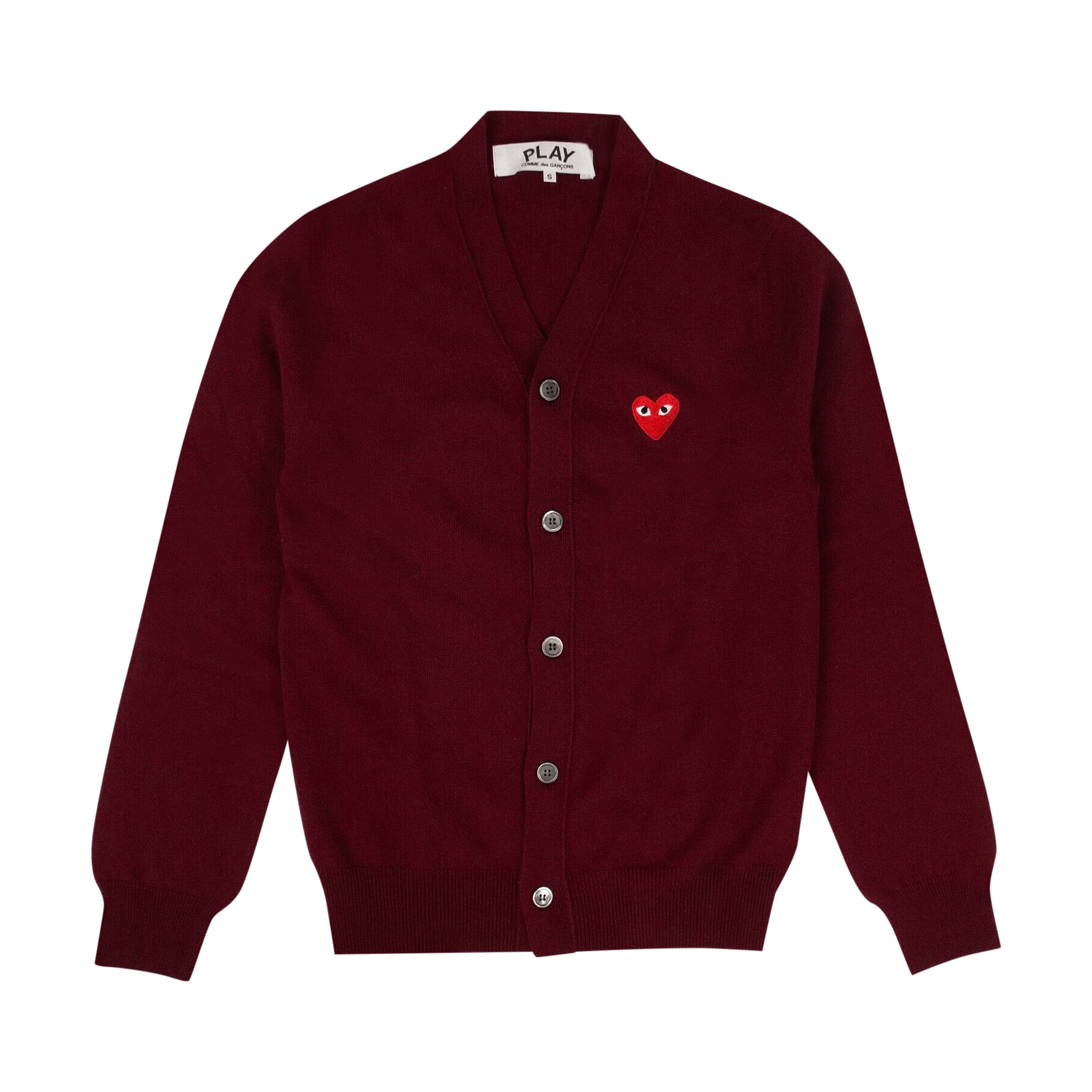 Comme des Garçons PLAY Heart Wool Cardigan 'Burgundy'