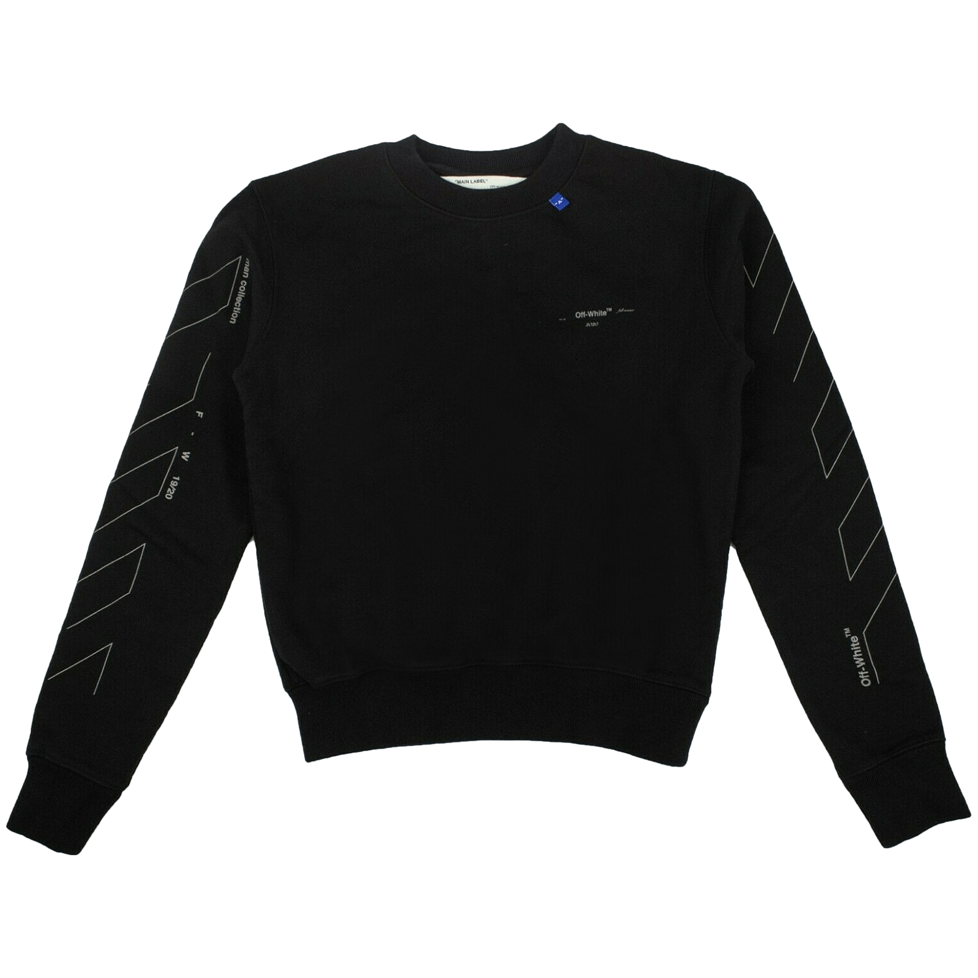 Off-White Diag Unfinished Slim Crewneck 'Black / Silver'