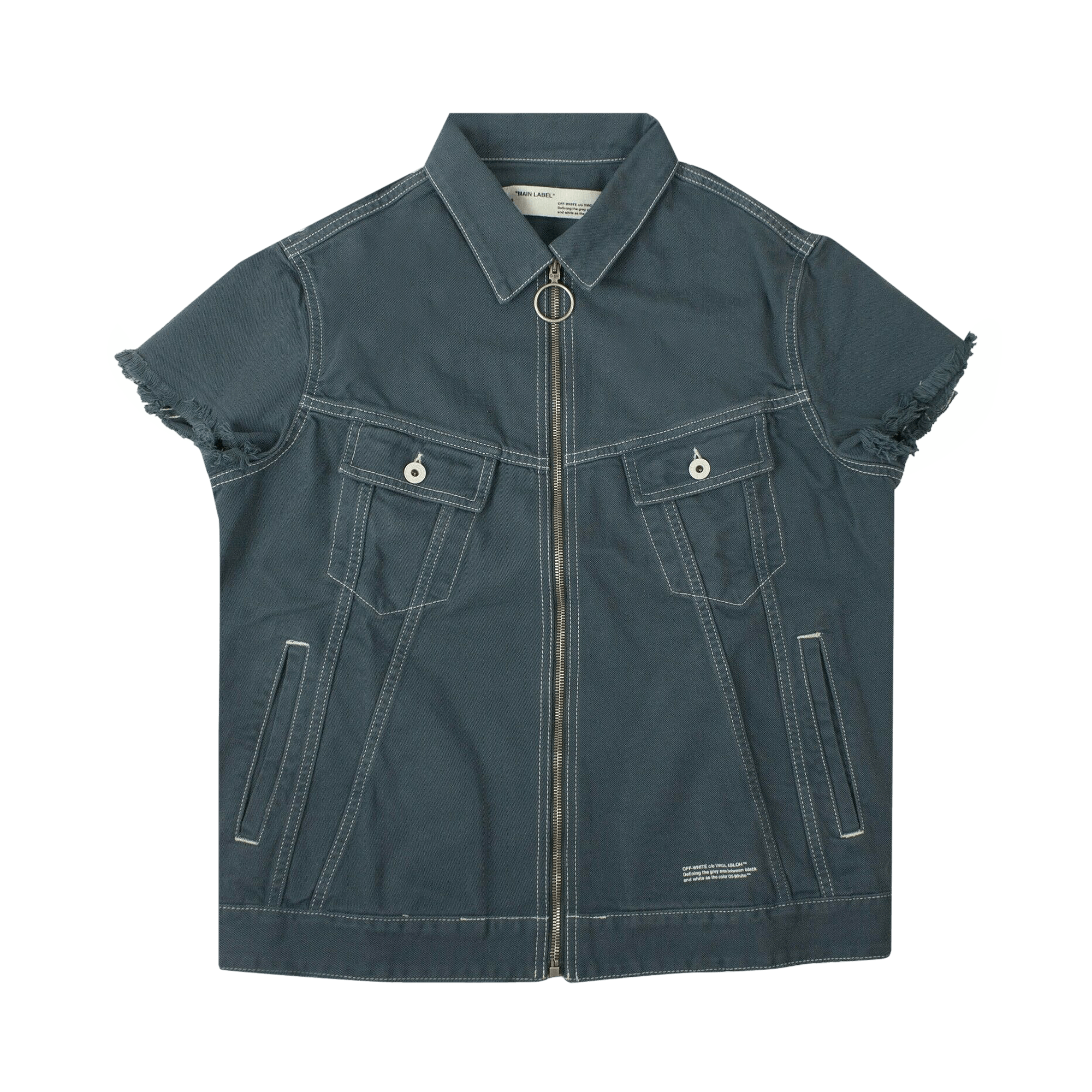 Off-White Denim Zip Up Shirt 'Blue'