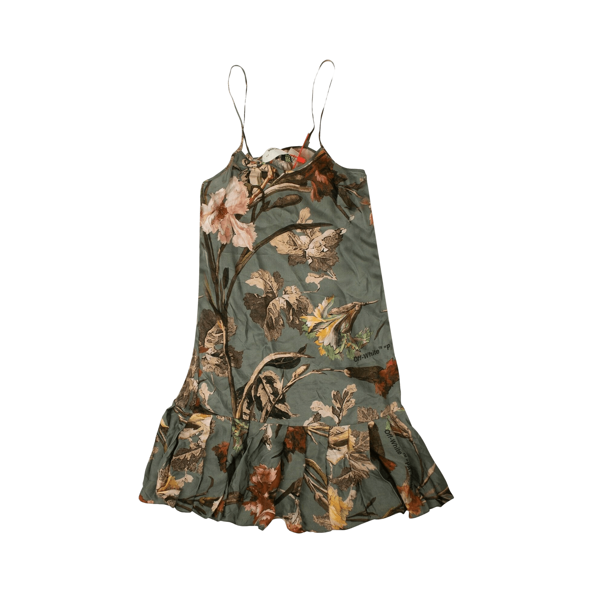 Off-White Floral Slip Dress 'Green'
