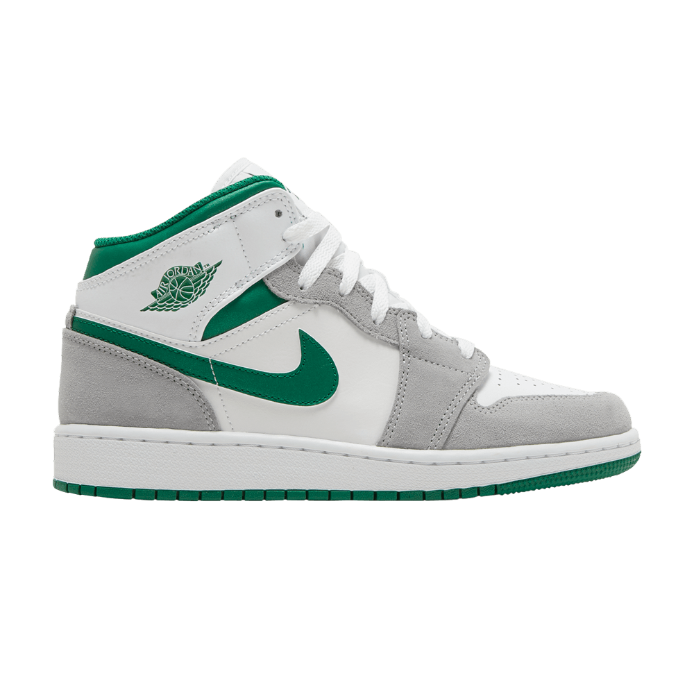 Air Jordan 1 Mid SE GS 'Grey Pine Green'