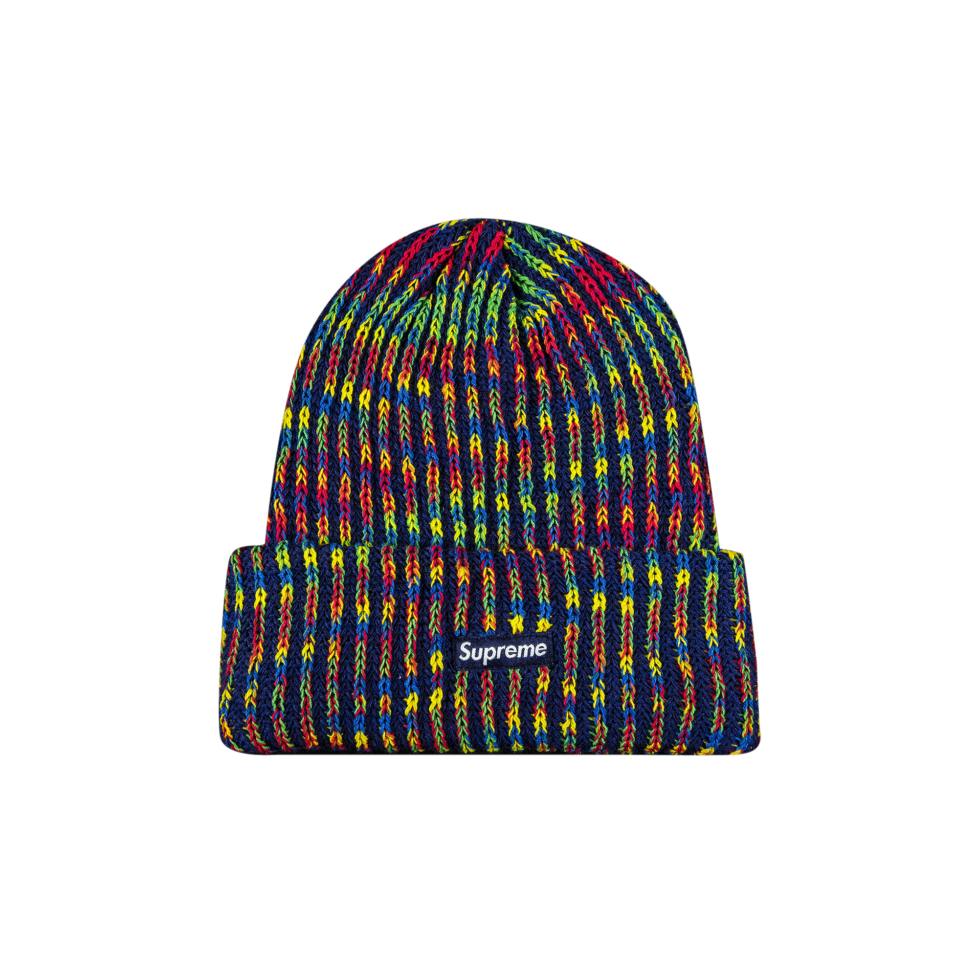 Supreme Rainbow Knit Loose Gauge Beanie 'Navy'