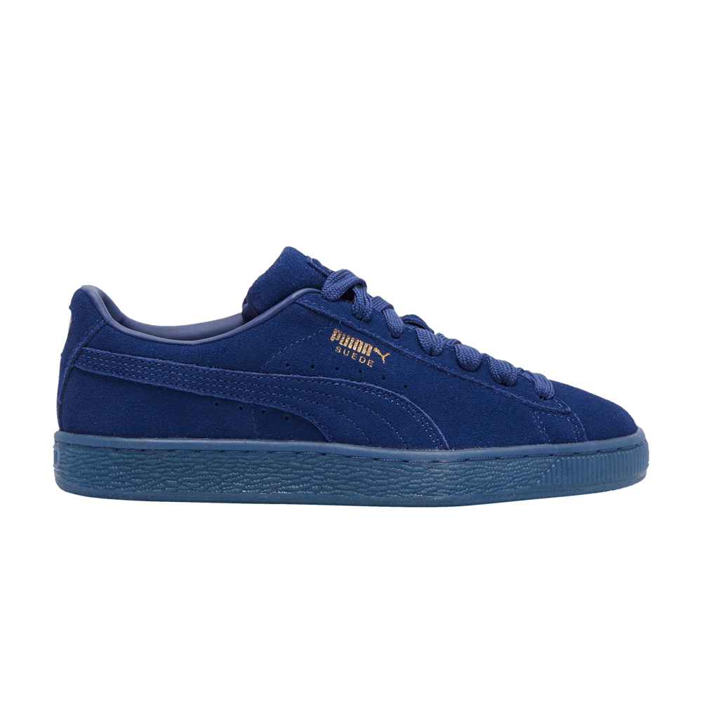 Pre-owned Puma Suede Classic Jr 'mono Gold - Elektro Blue'