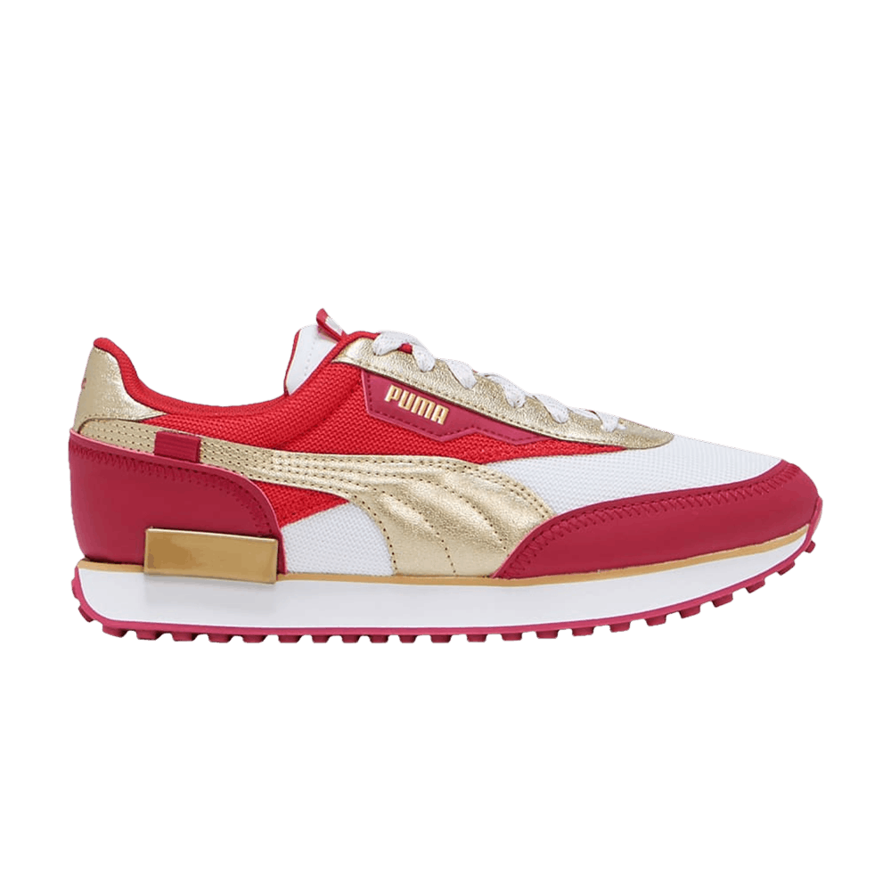 Pre-owned Puma Future Rider Jr 'glitz' In Red
