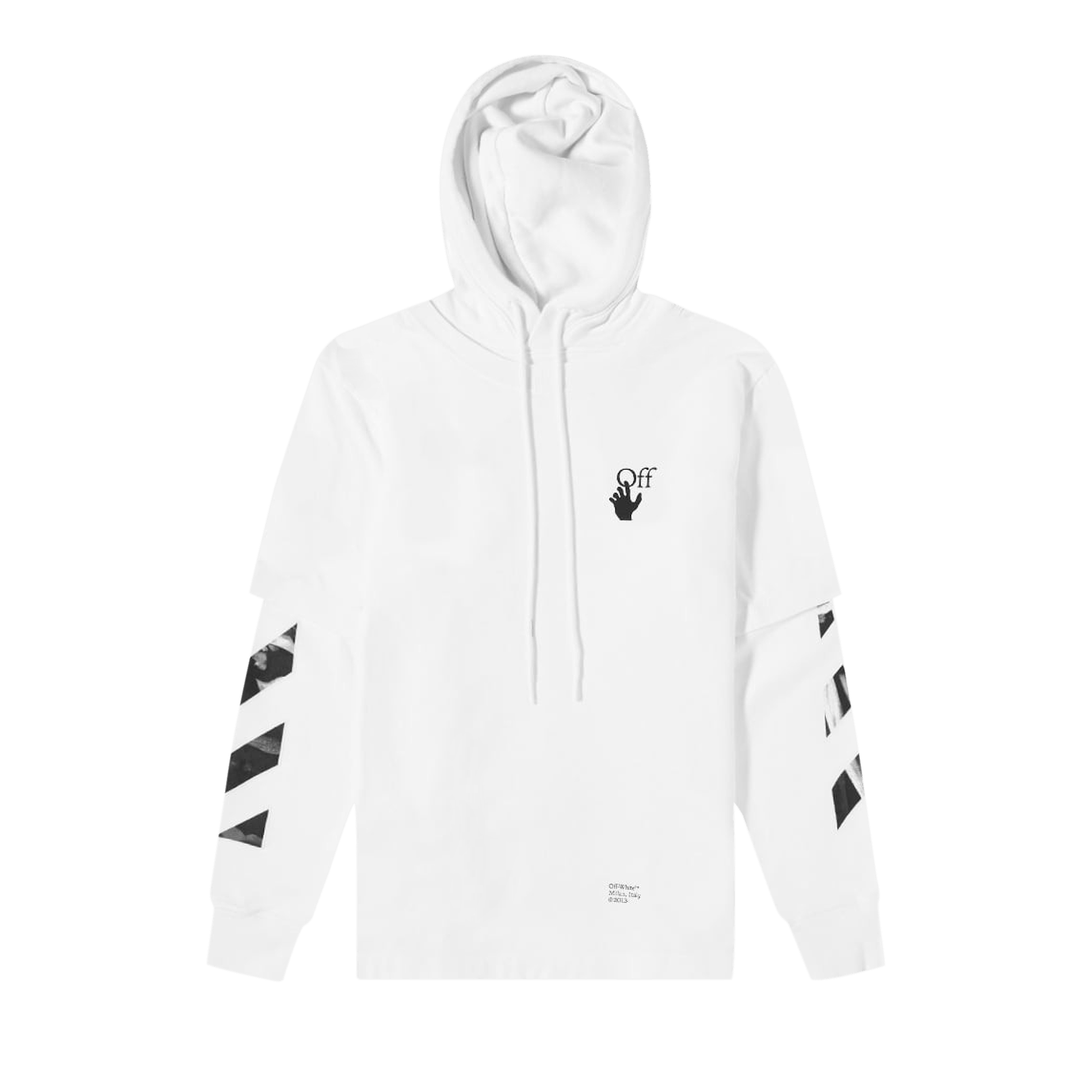 Off-White Carav Arrow Double Sleeve Hoodie 'White/Black'