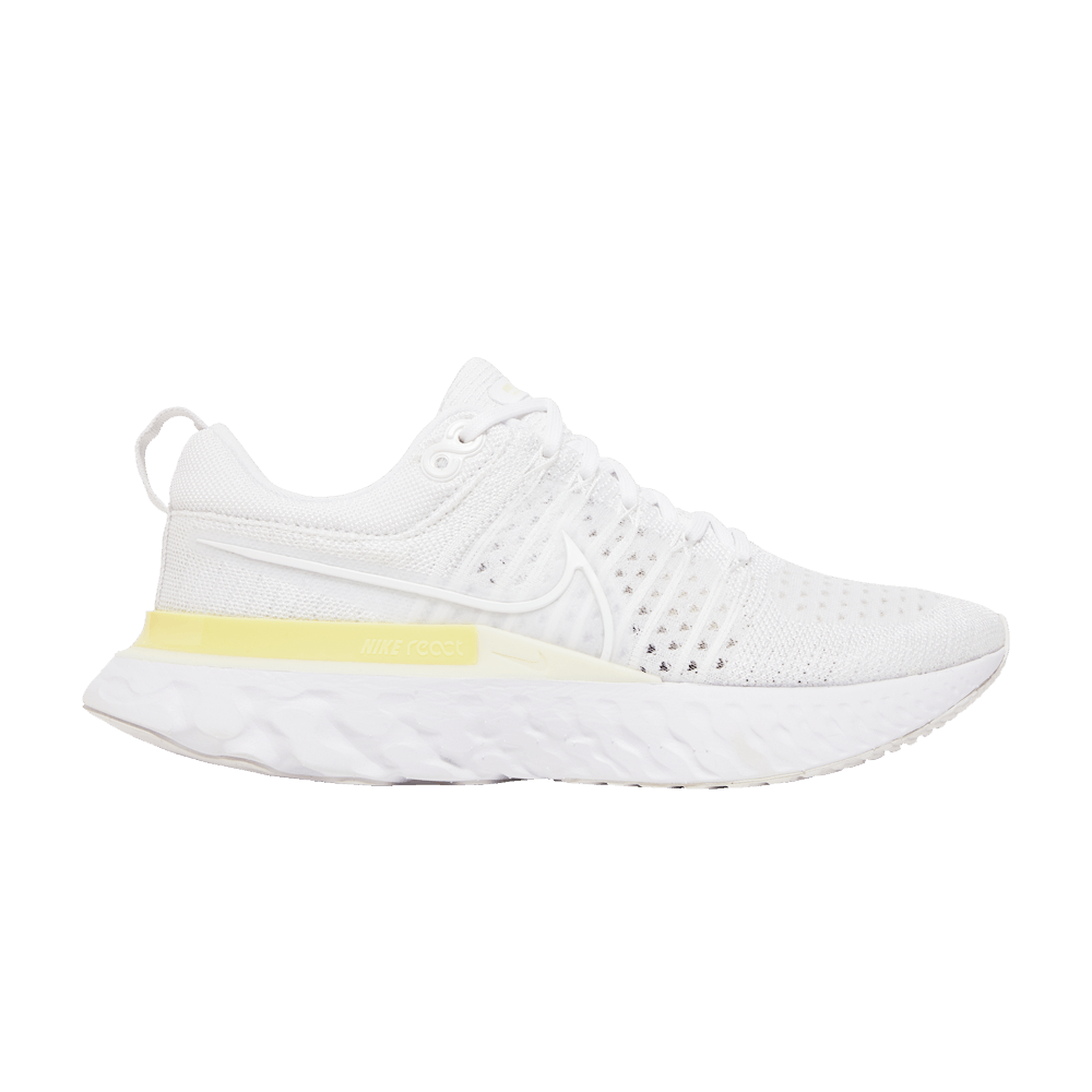 NIKE WMNS REACT INFINITY RUN FLYKNIT 2 'WHITE LIGHT CITRON'