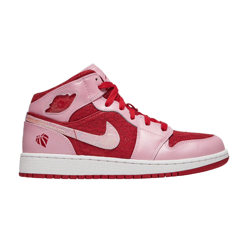 Pre-owned Air Jordan 1 Mid Premium Gs 'valentine's Day' In Pink