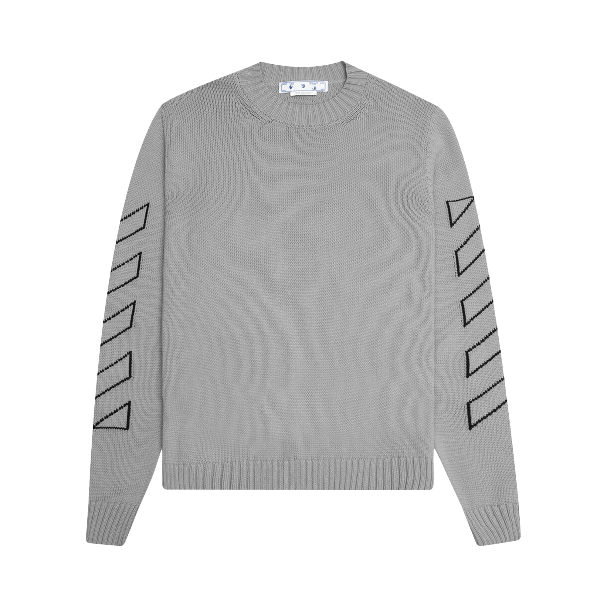Off-White Diag Outline Knit Crewneck 'Medium Grey/Black'