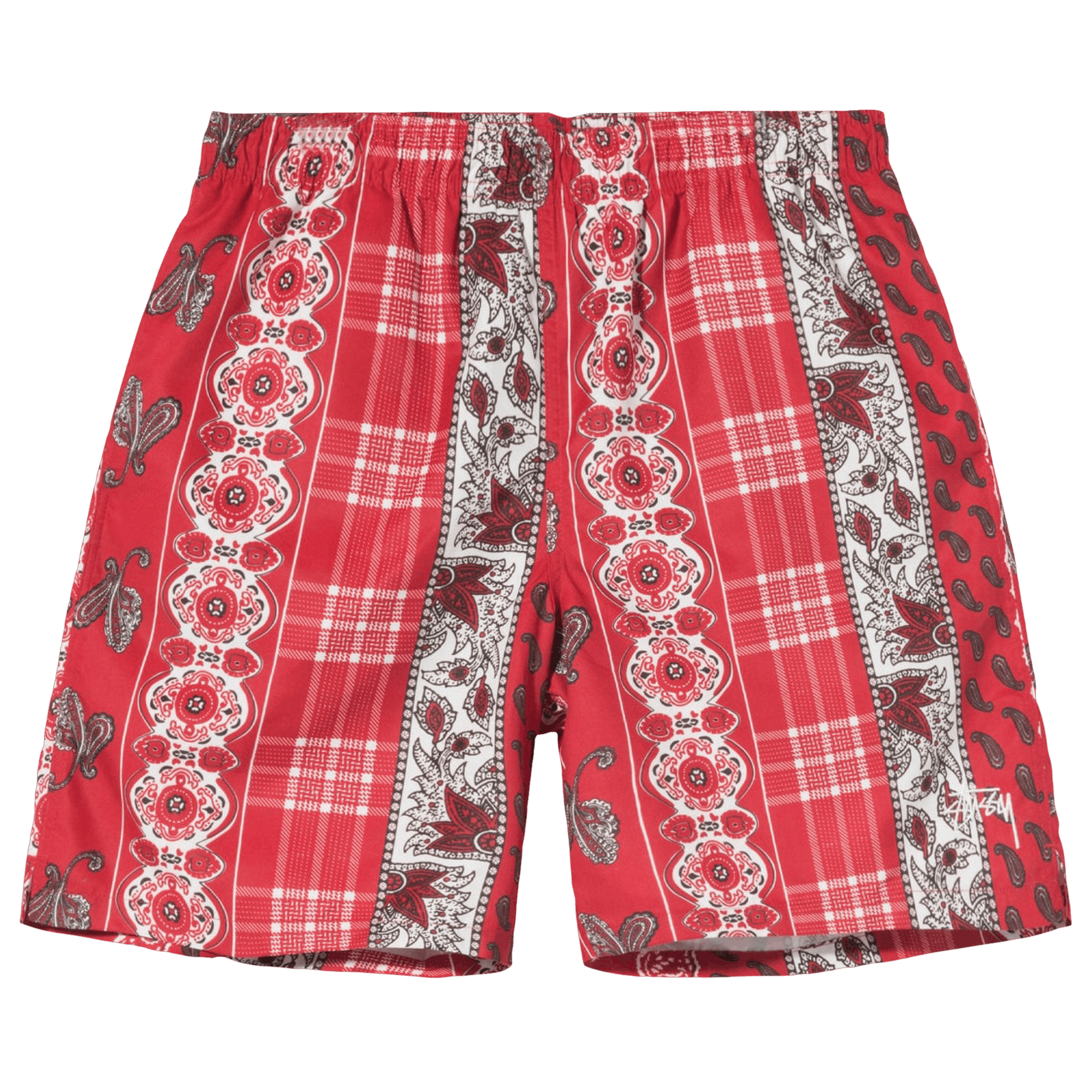 Stussy Paisley Plaid Stock Water Short 'Red'