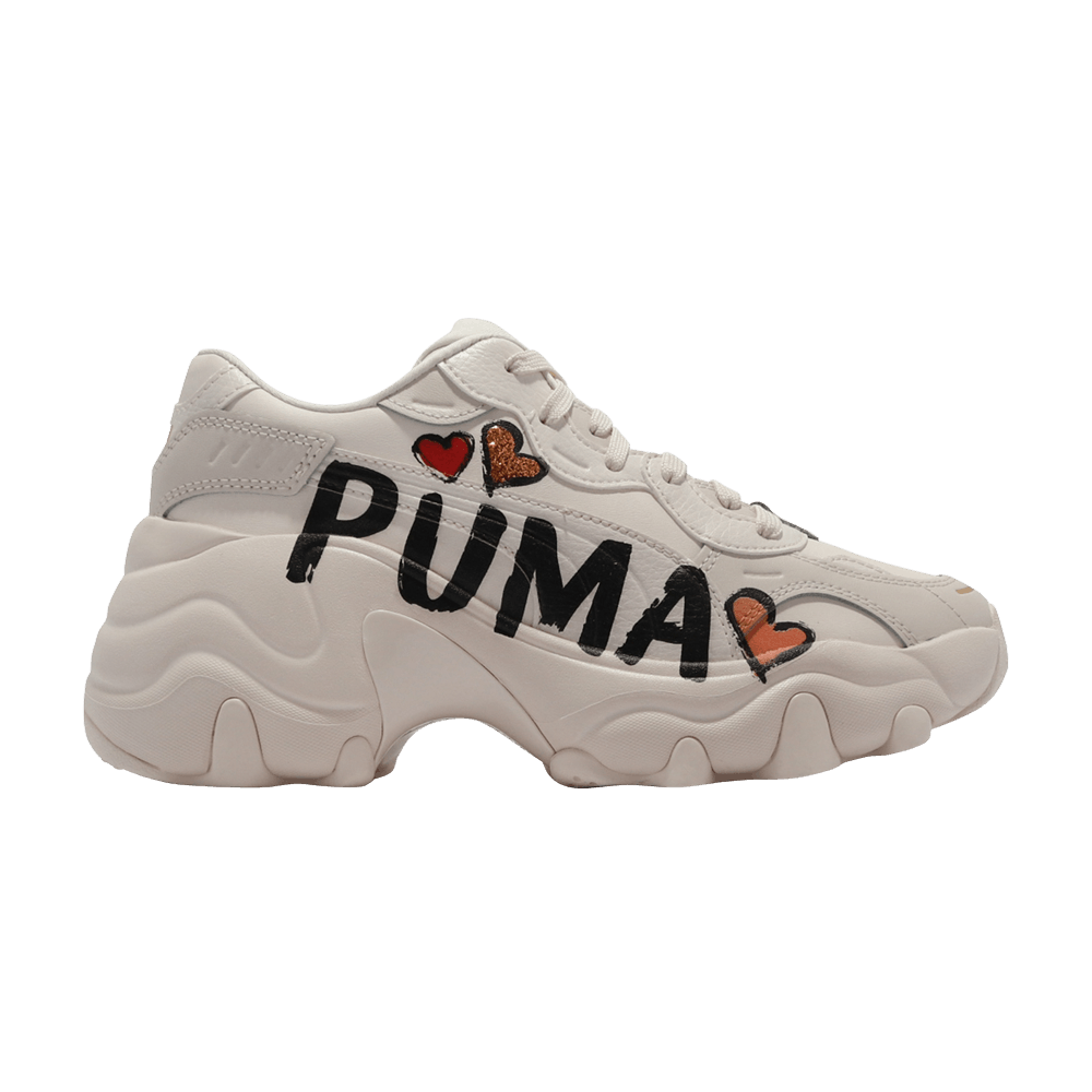 Pre-owned Puma Wmns Pulsar Wedge Cn ' Logo - Hearts' In White