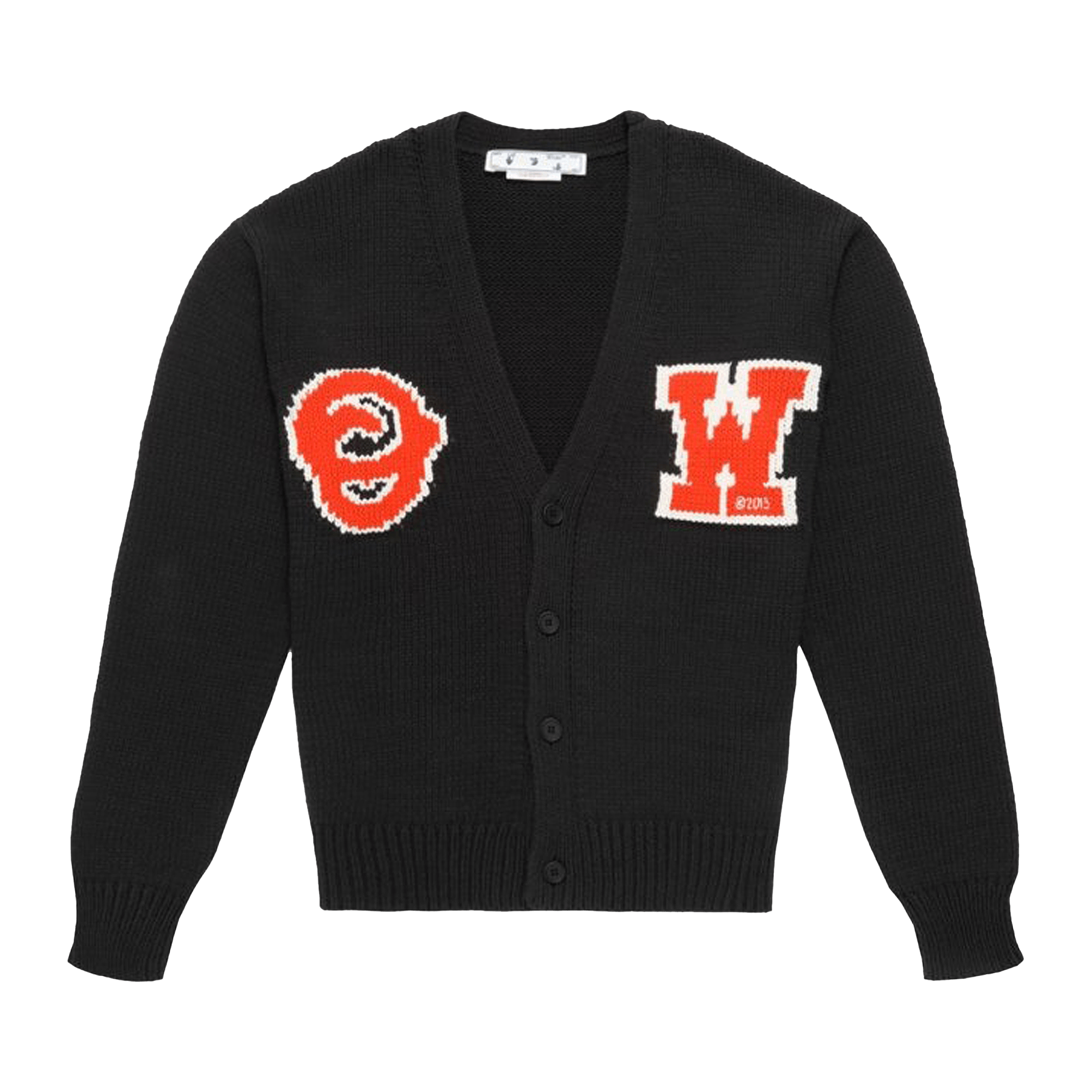 Off-White Patch Knit Cardigan 'Black/Orange'
