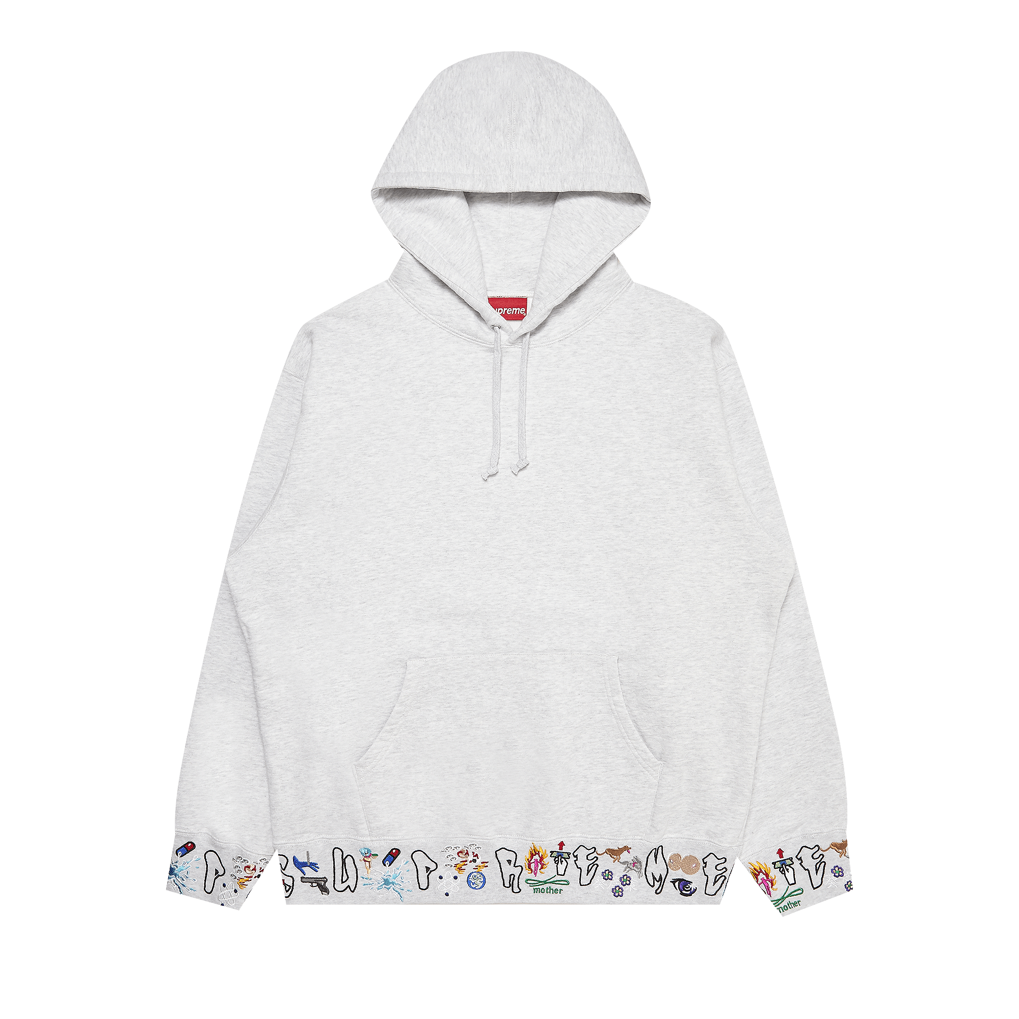 Supreme AOI Icons Hooded Sweatshirt 'Ash Grey'