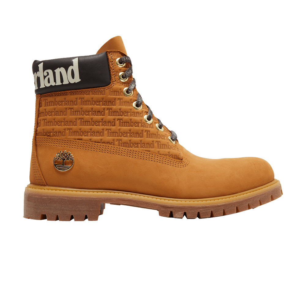 Pre-owned Timberland 6 Inch Premium Boot 'repeat Logo - Wheat' In Tan