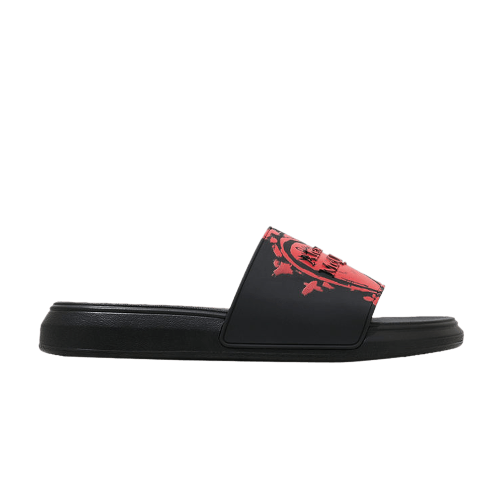 Buy Alexander McQueen Pool Slide 'Heart Logo - Black