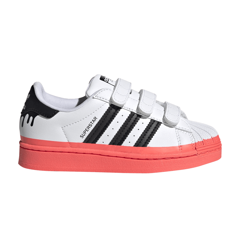 Adidas Superstar Little Kid 'Paint Drip - White Turbo'