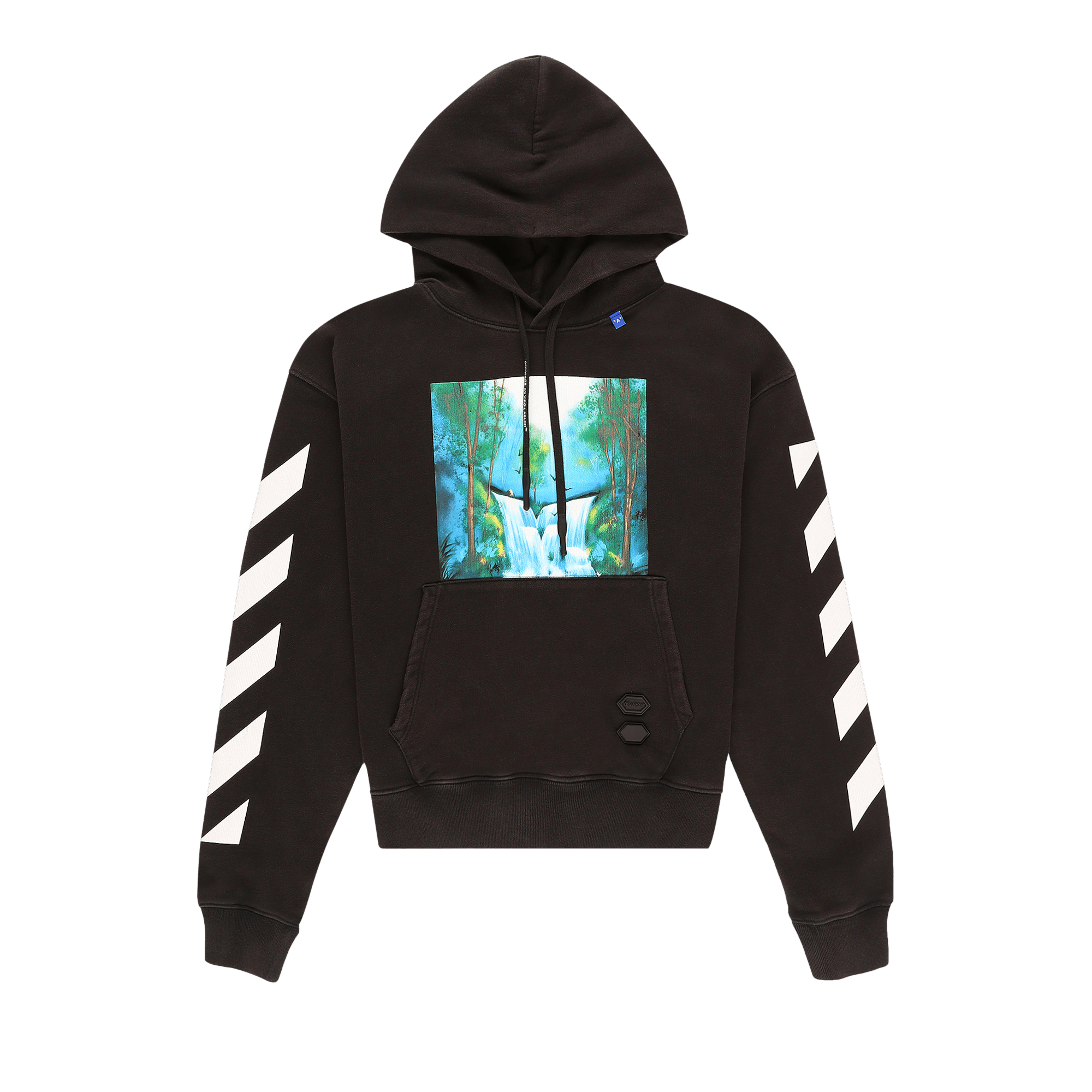 Off-White Diag Waterfall Over Hoodie 'Black / Multicolor'