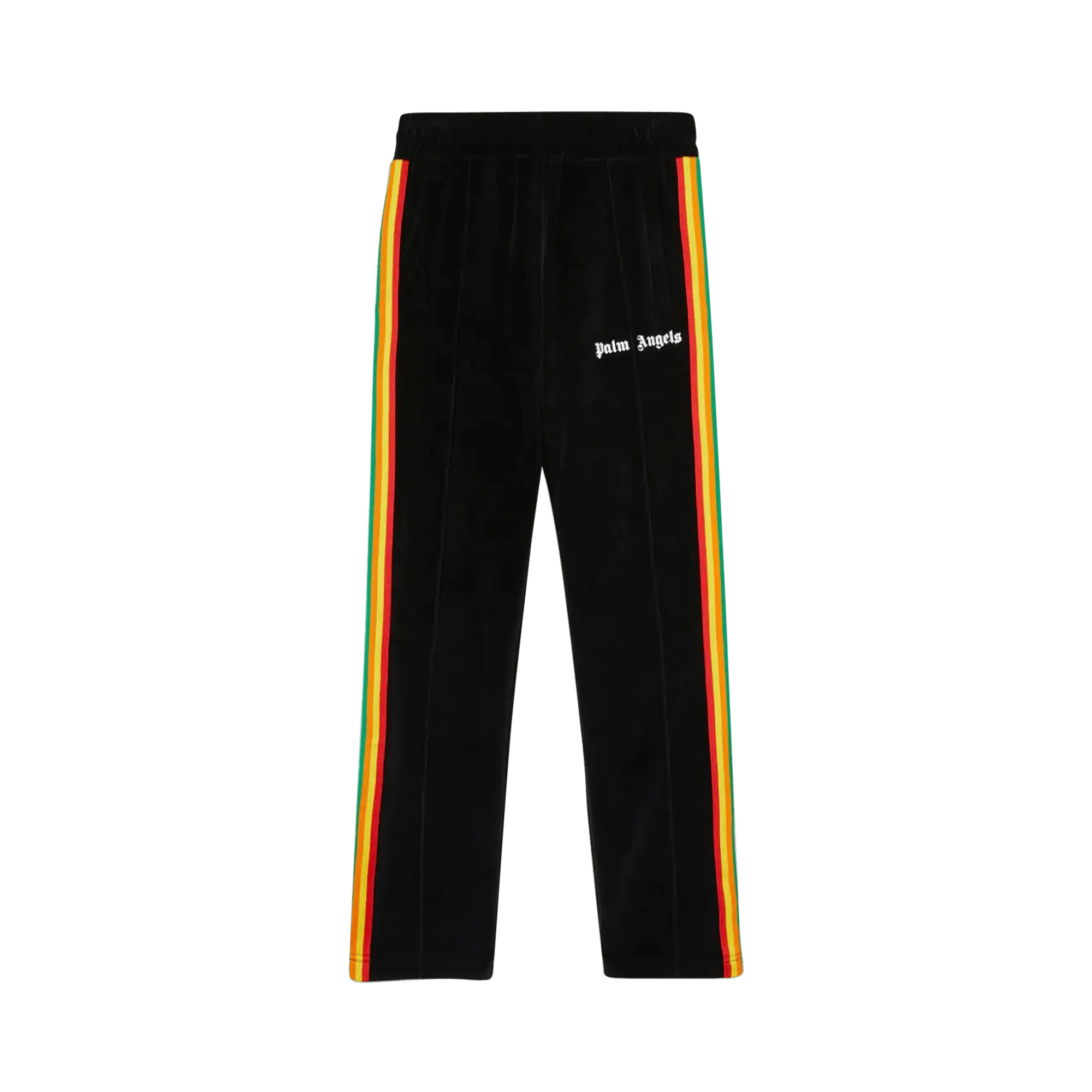 Palm Angels Rainbow Chenille Track Pants 'Black/White'