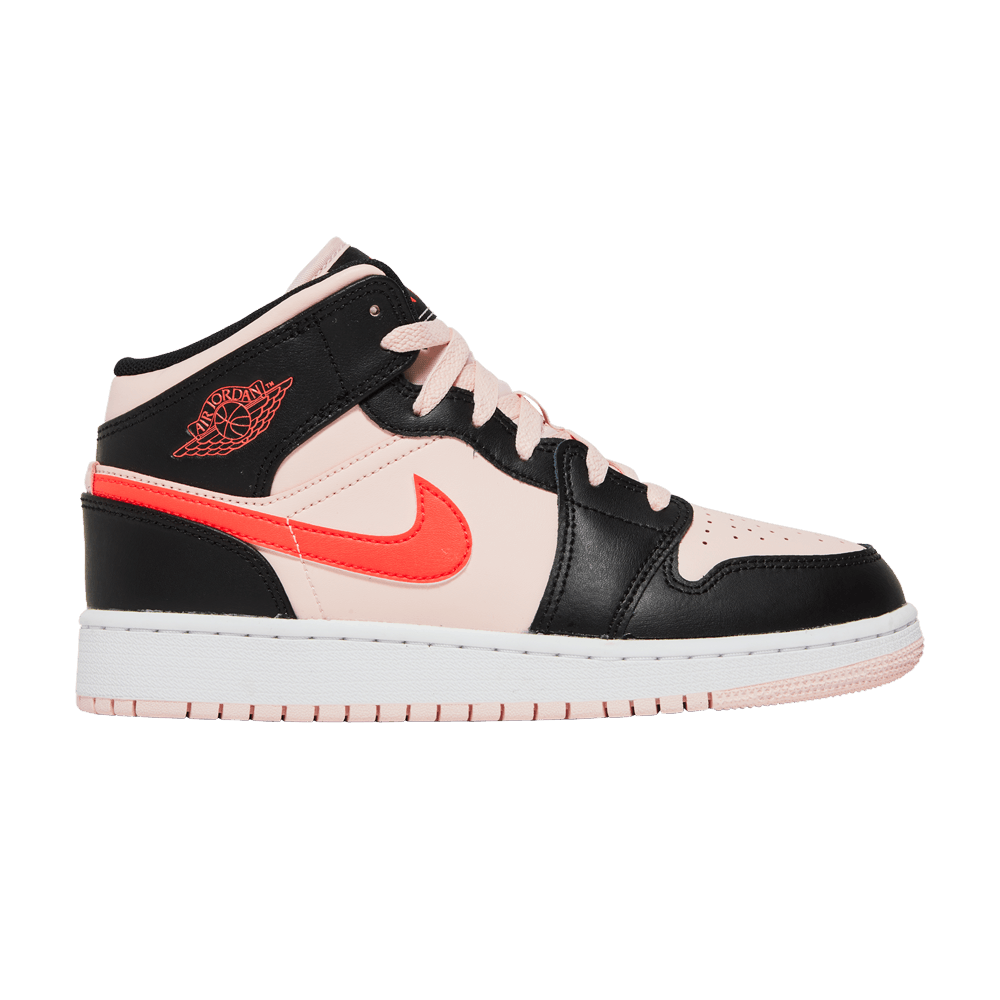 Pre-owned Air Jordan 1 Mid Gs 'black Pink Crimson'