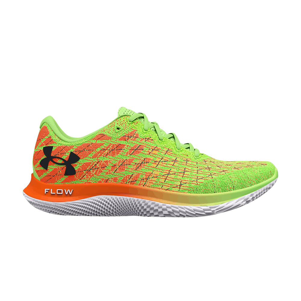 Pre-owned Under Armour Flow Velociti Wind 2 'quirky Lime Blaze Orange' In Green