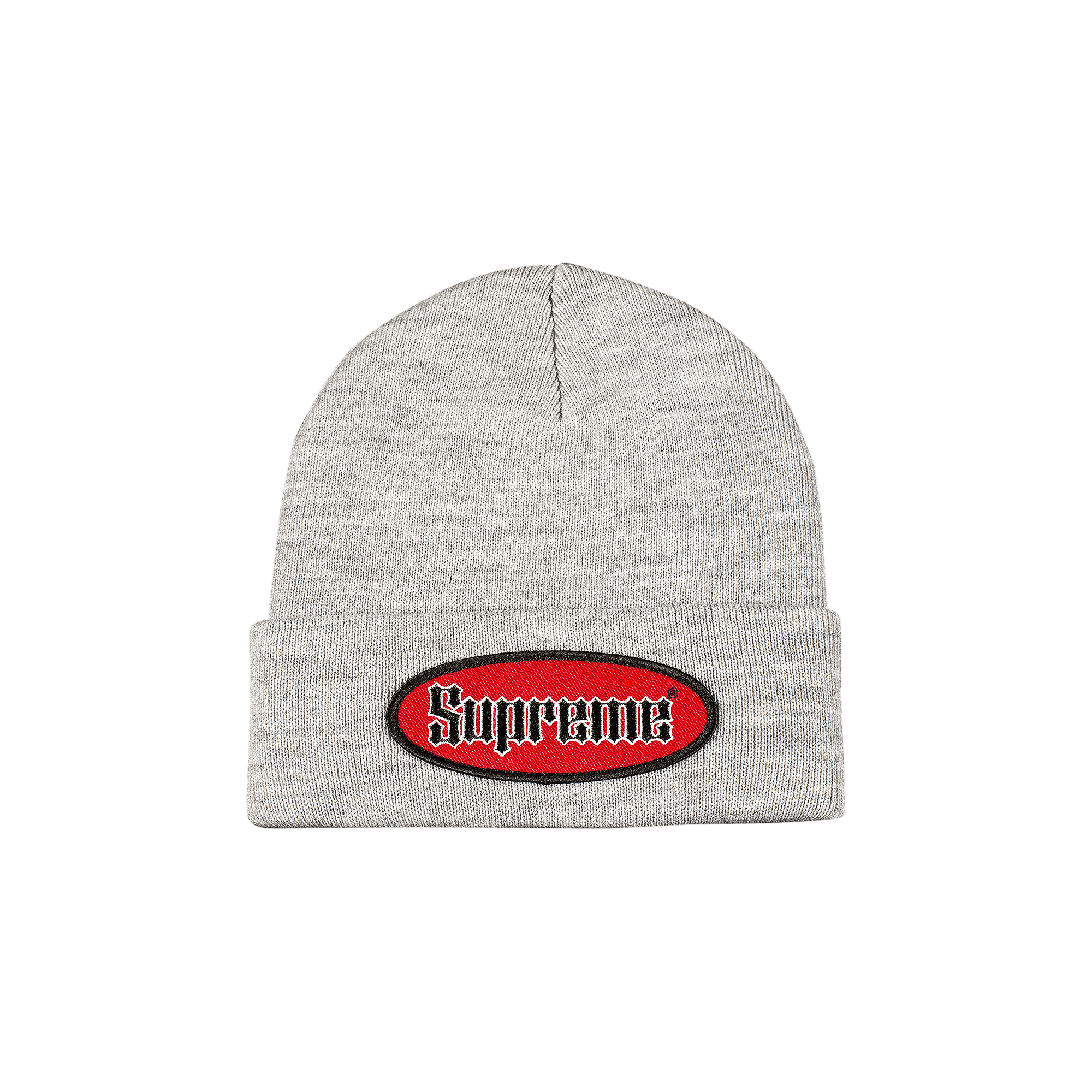 Supreme Oval Patch Beanie 'Heather Grey'