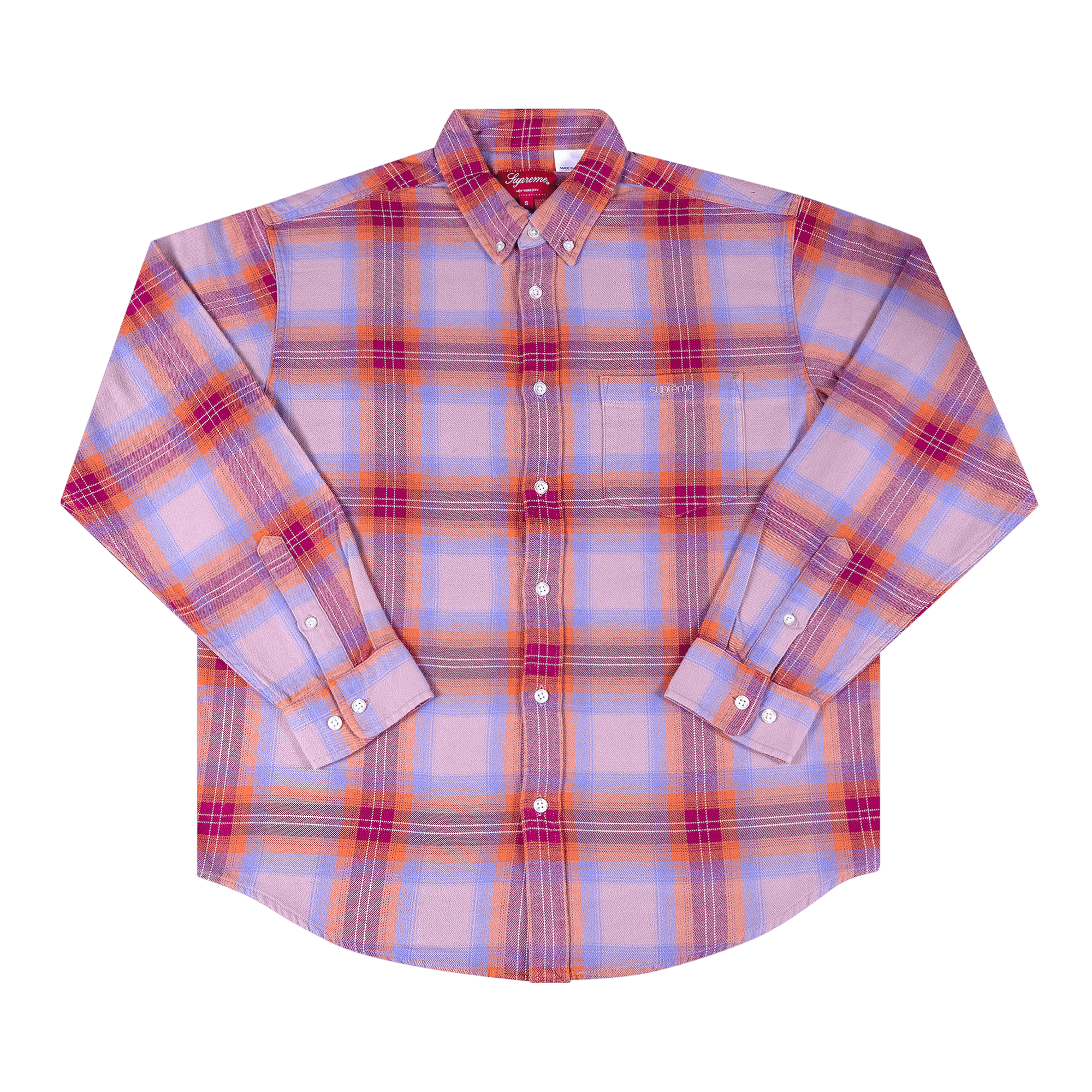 Supreme Brushed Plaid Flannel Shirt 'Pink'
