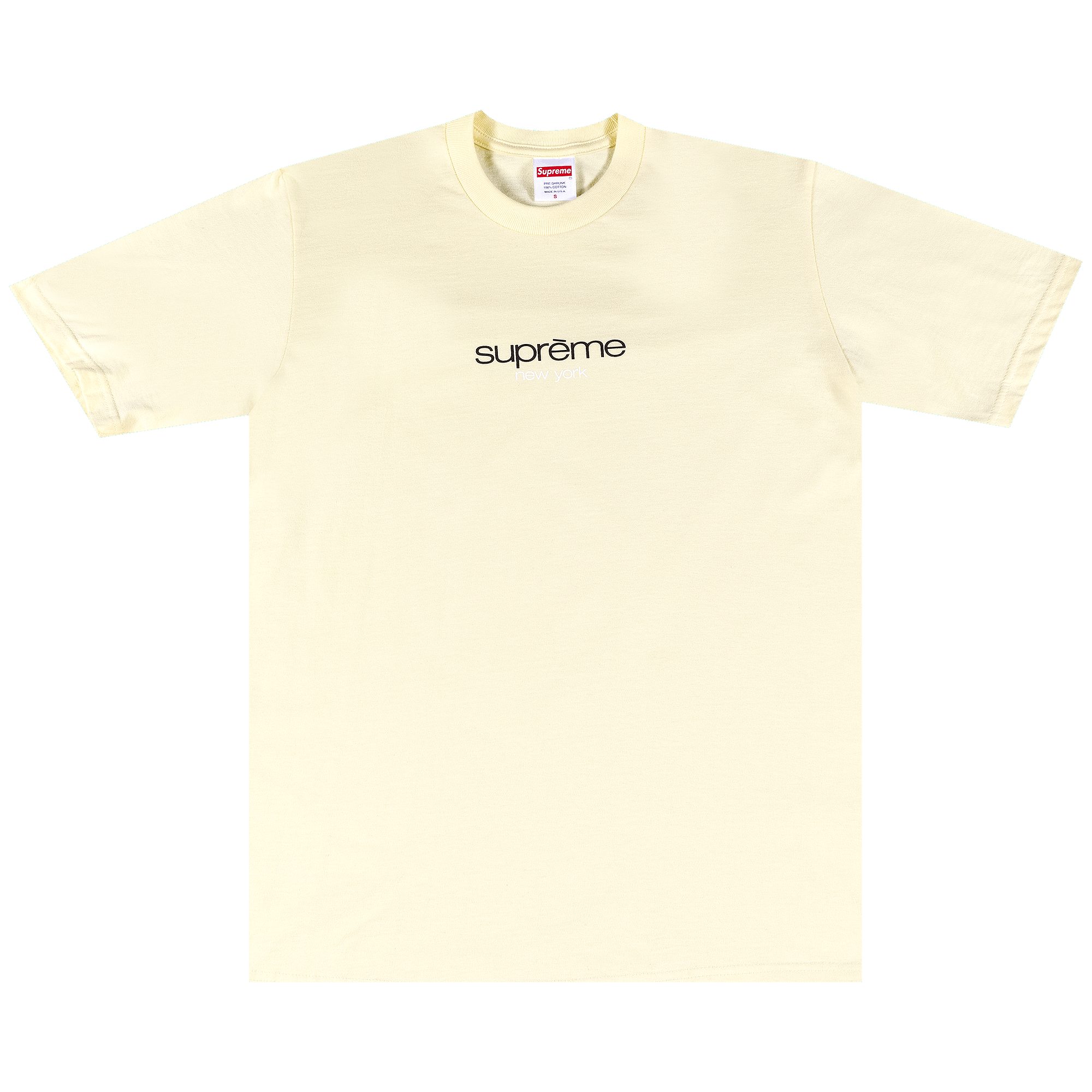 Supreme Classic Logo Tee 'Pale Yellow'