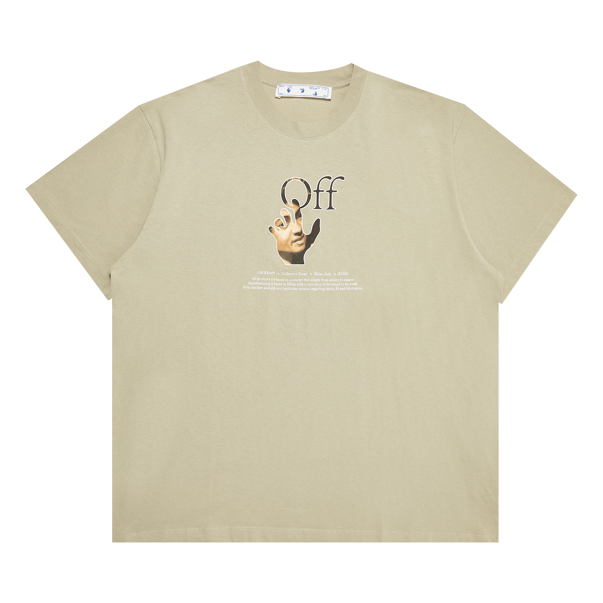 Off-White Carav Hand Short-Sleeve Over Tee 'Abbey Stone'