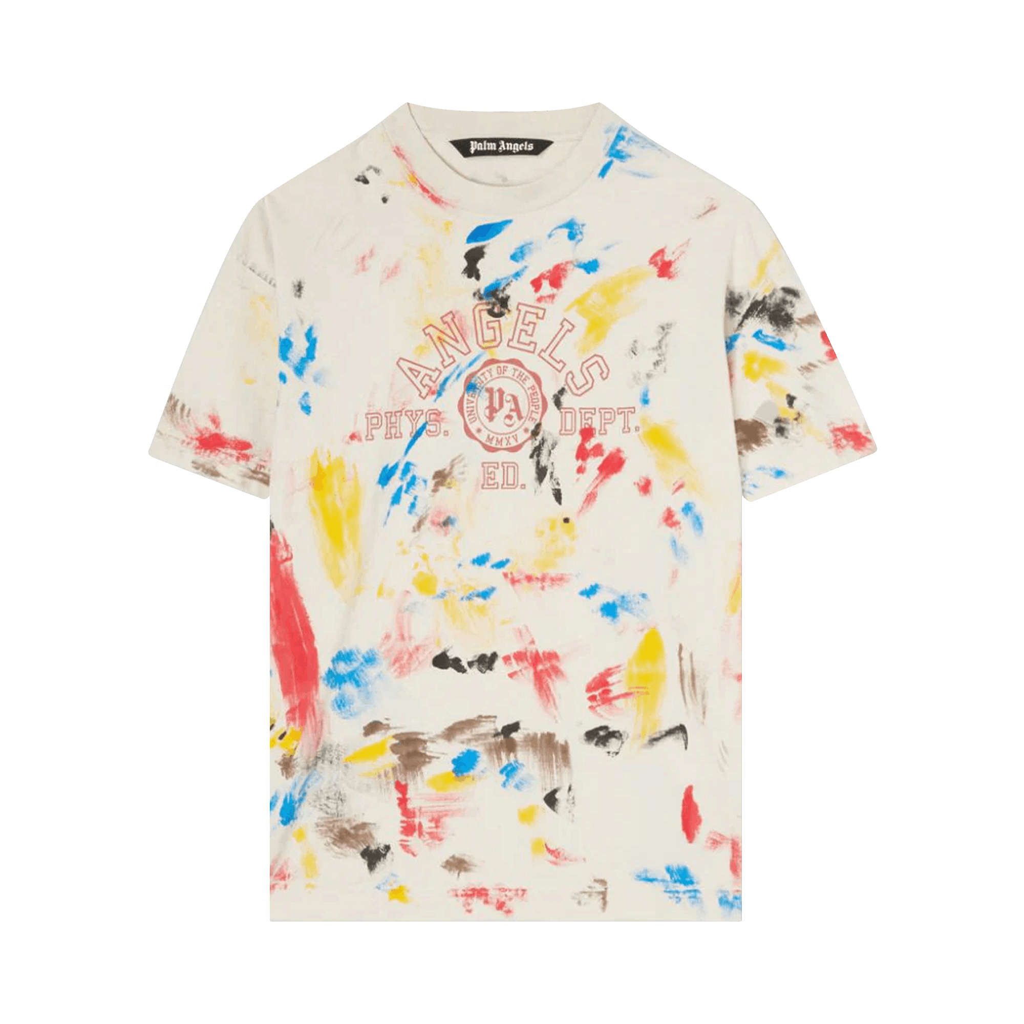 Palm Angels Painted College Tee 'Off White/Red'