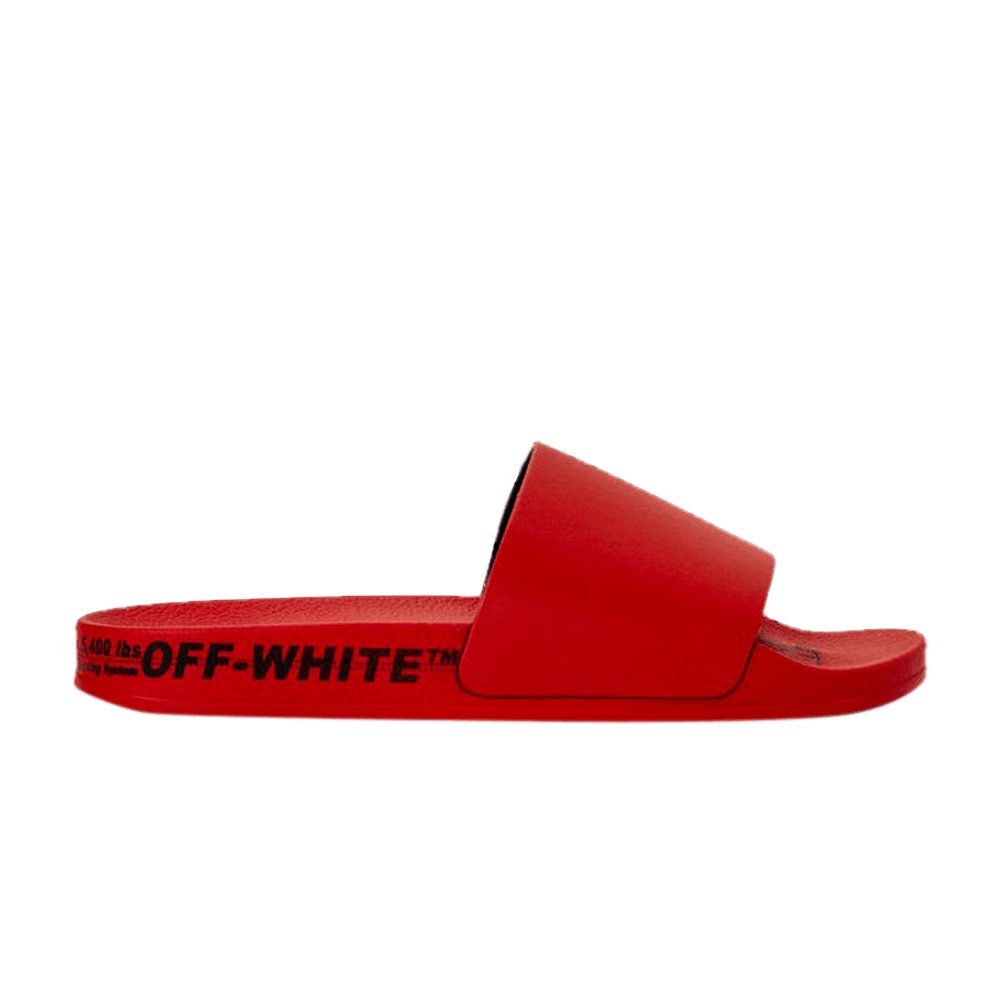 Off-White Industrial Belt Sliders 'Red'