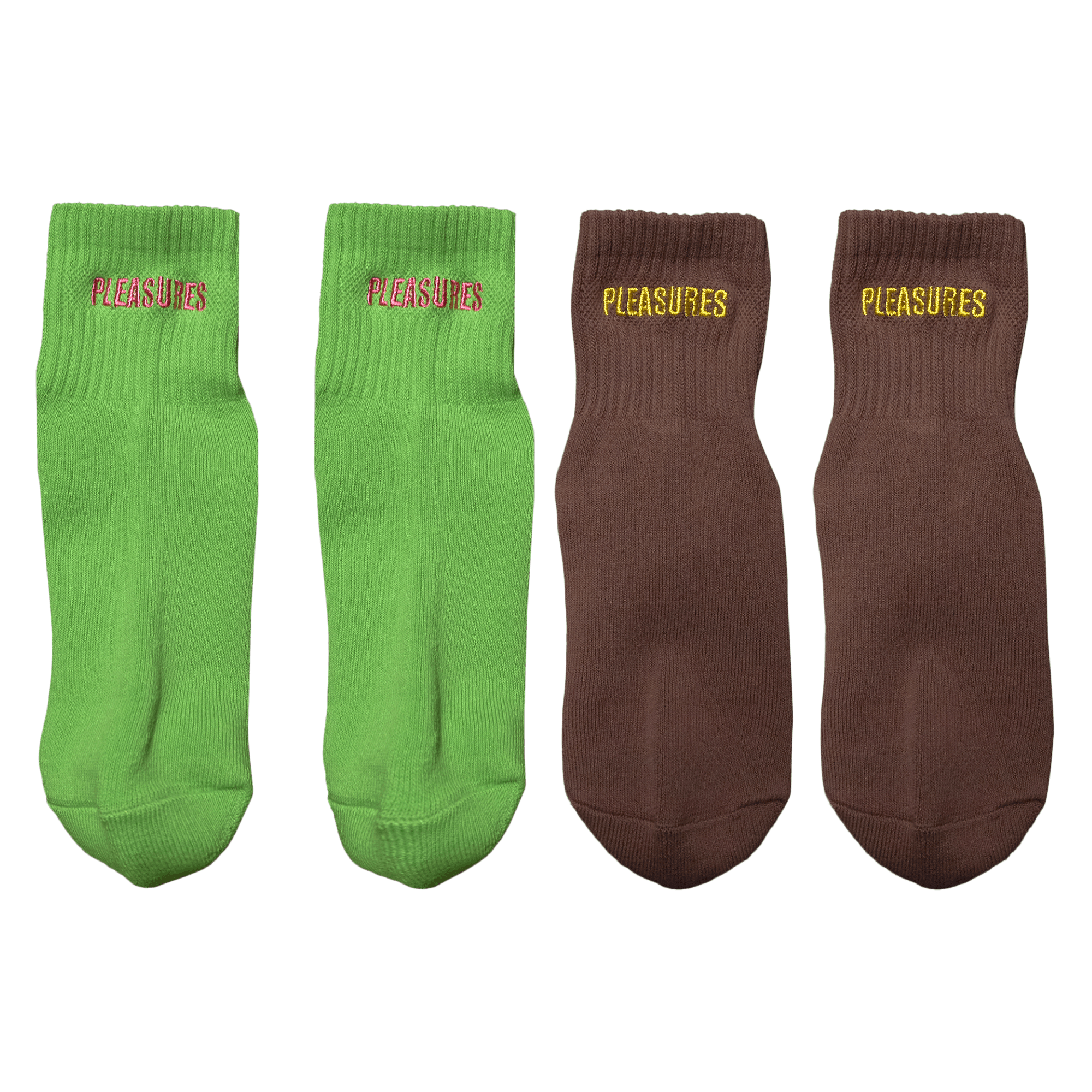 Pleasures Socks (2 Pack) 'Green/Brown'