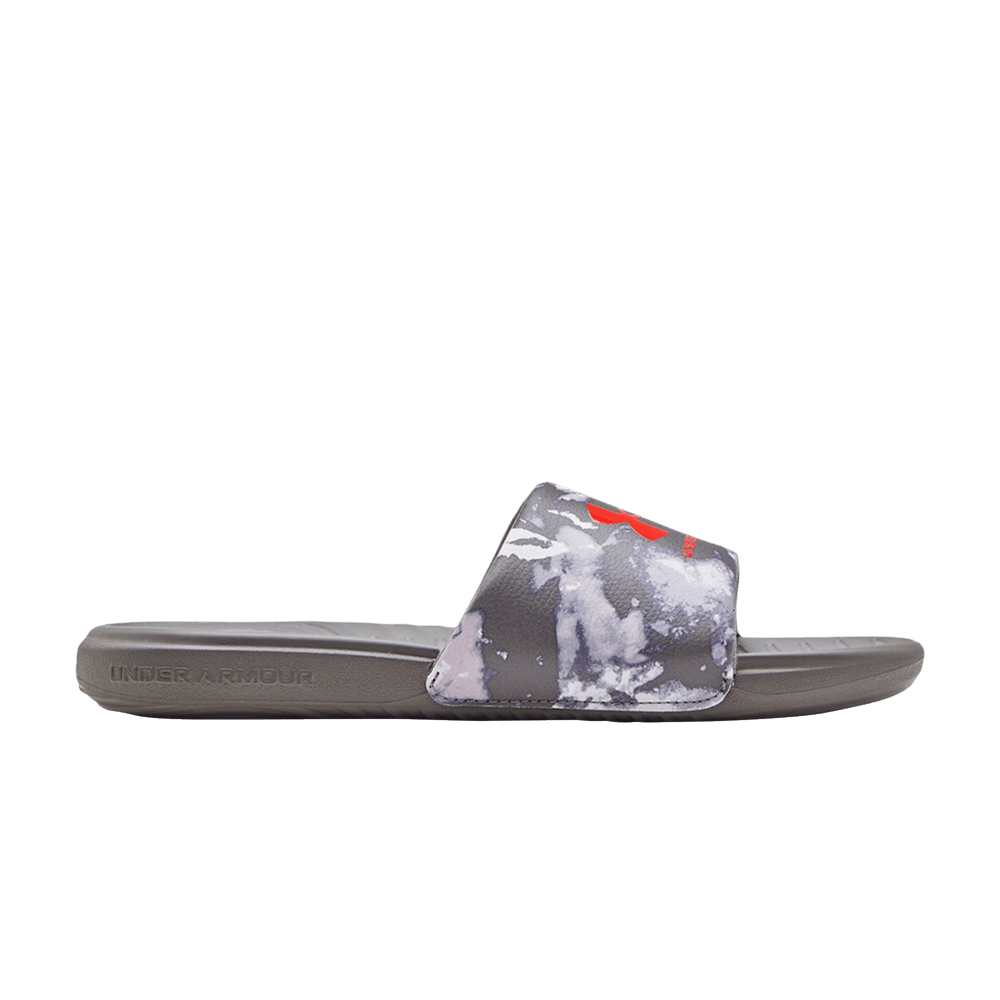 Pre-owned Under Armour Ansa Graphic Slide 'concrete White' In Grey