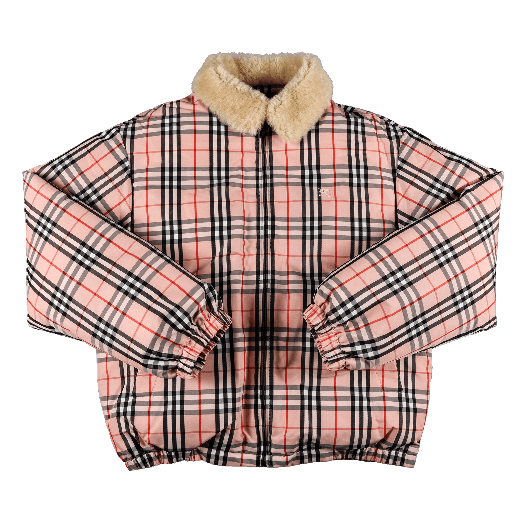 Supreme x Burberry Shearling Collar Down Puffer Jacket 'Pink'