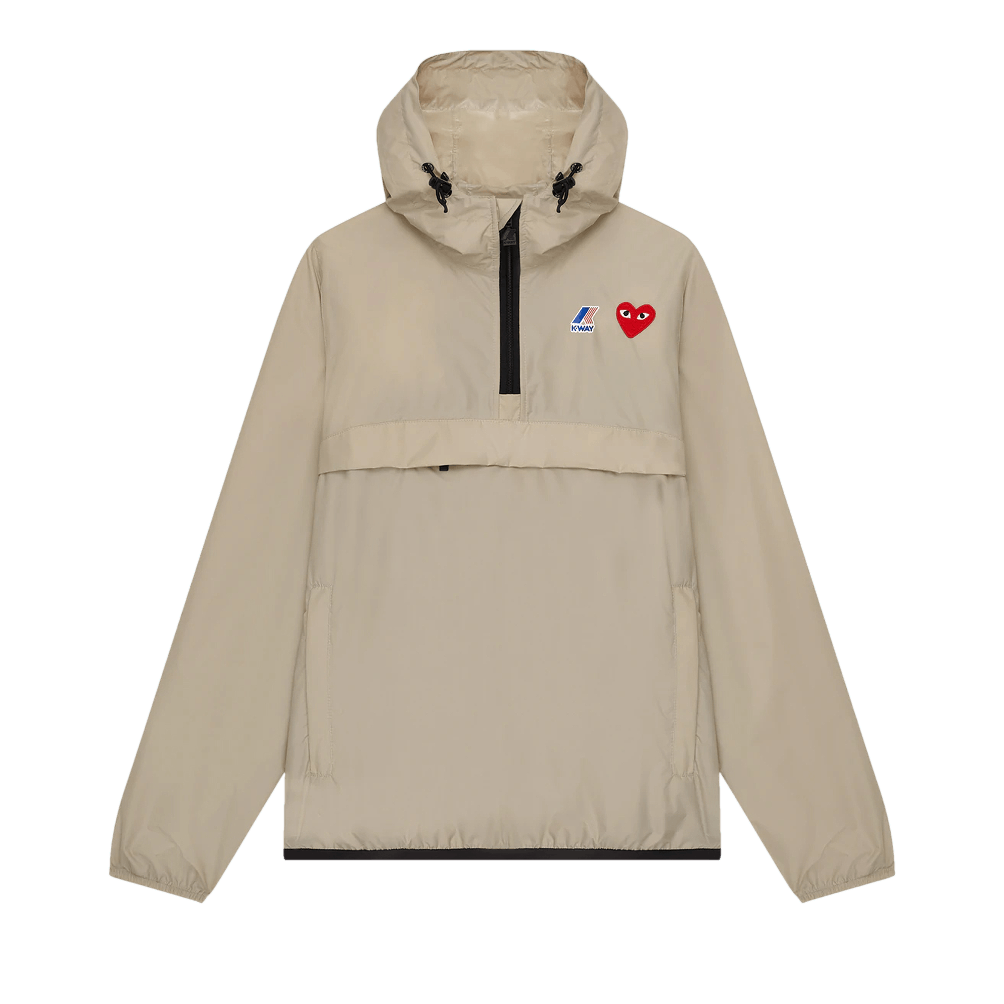 Comme des Garçons PLAY x K-Way Half-Zip Packable Jacket 'Beige'