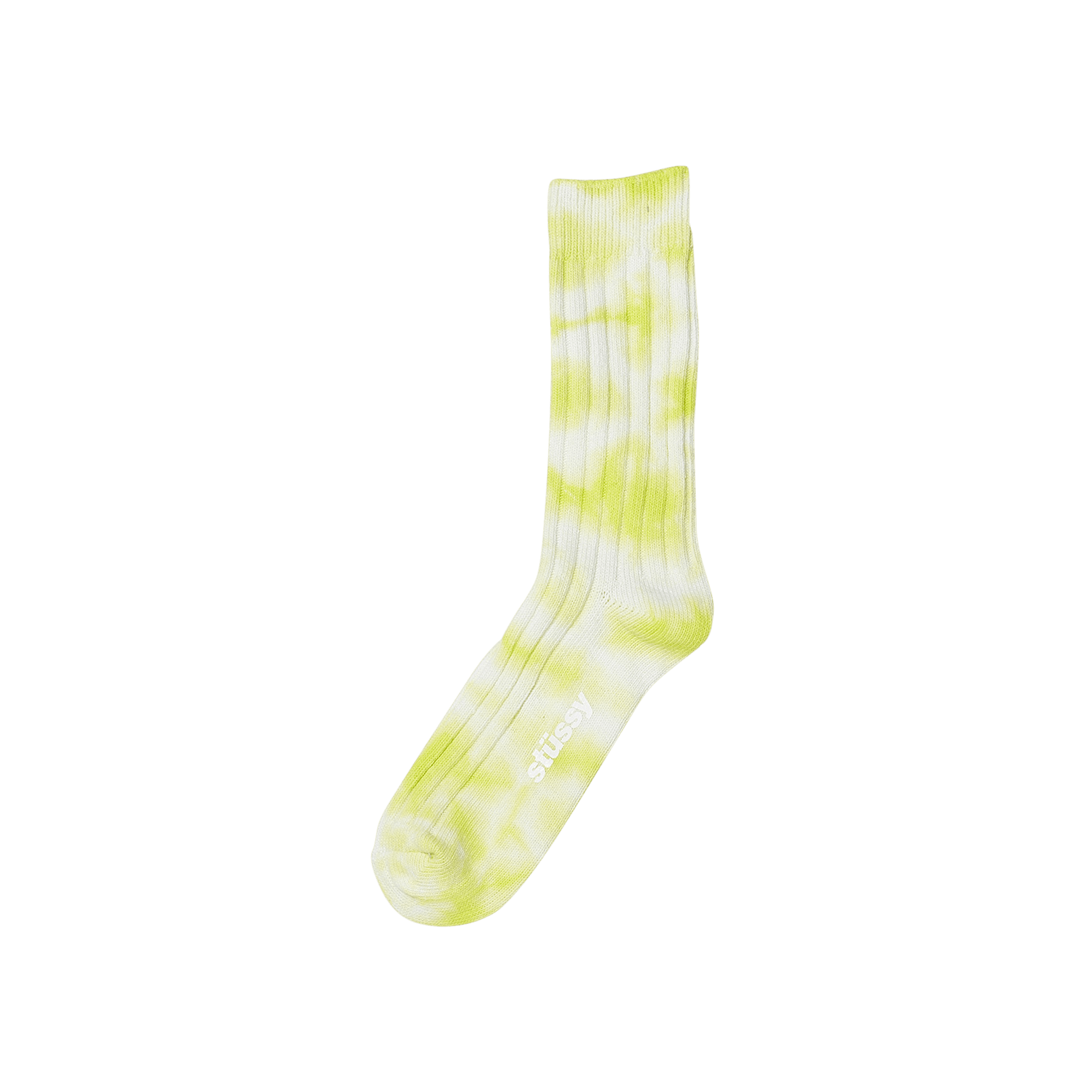 Stussy Dyed Ribbed Crew Socks 'Lime'