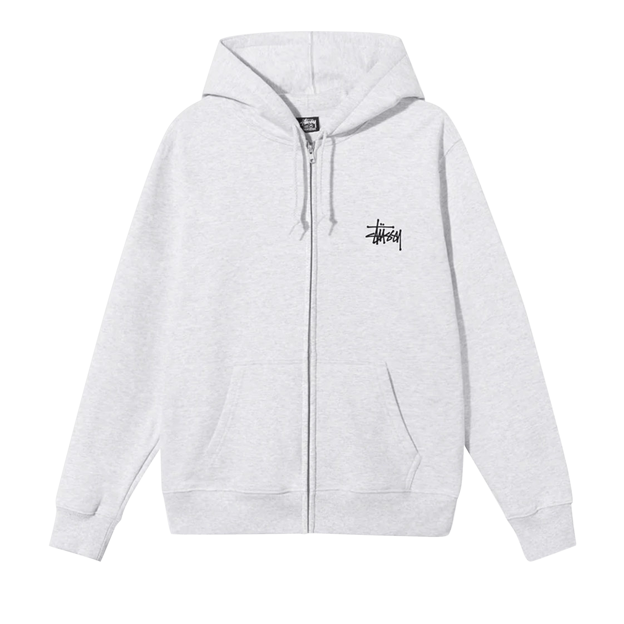 Pre-owned Stussy Basic Zip Hood 'ash Heather' In Grey