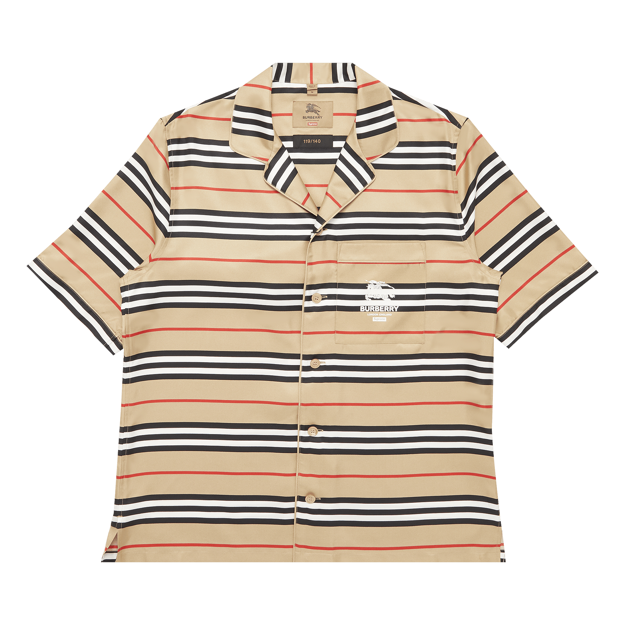 Supreme x Burberry Icon Stripe Silk Pyjama Shirt (Burberry Exclusive) 'Dusty Pink'
