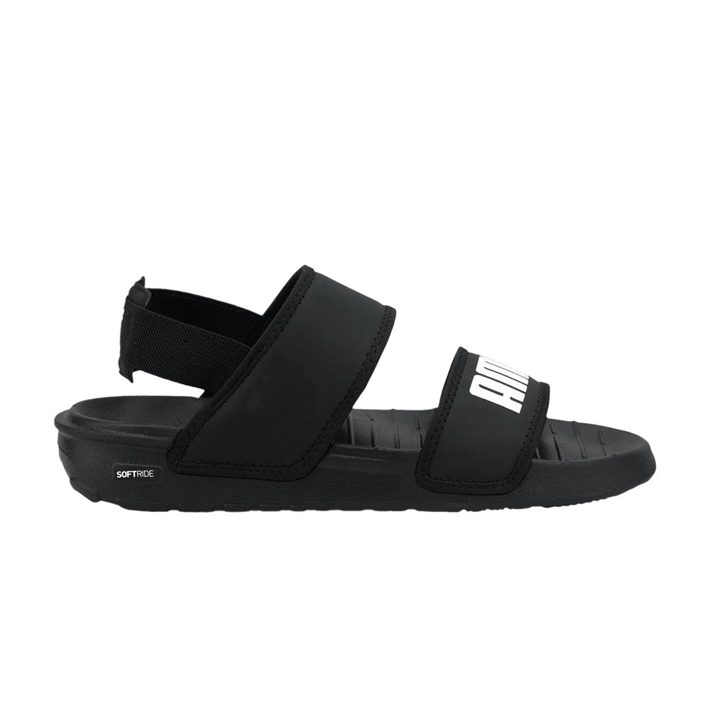 Pre-owned Puma Soft Sandal Jr 'black White'