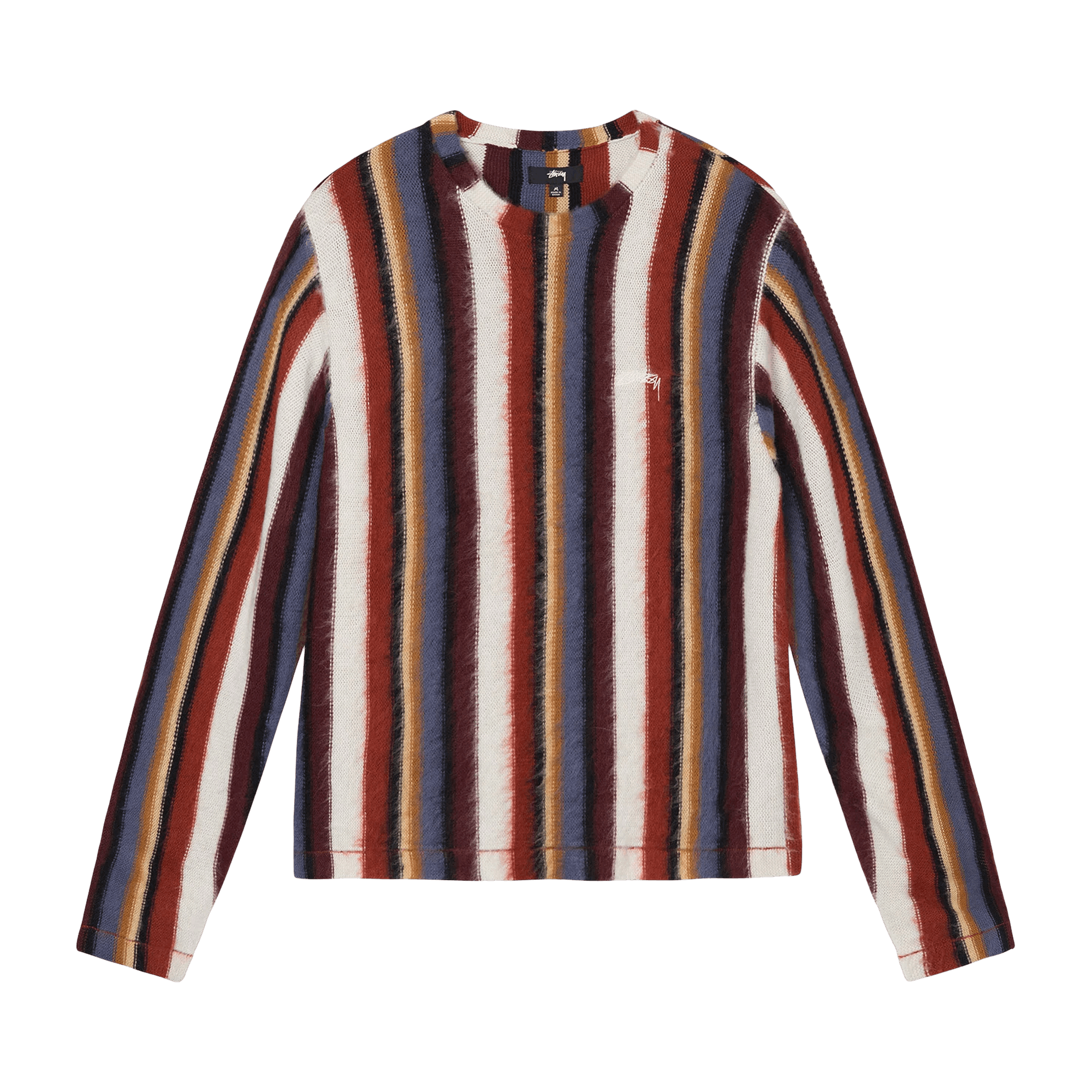Stussy Vertical Striped Knit Crew 'Rust'